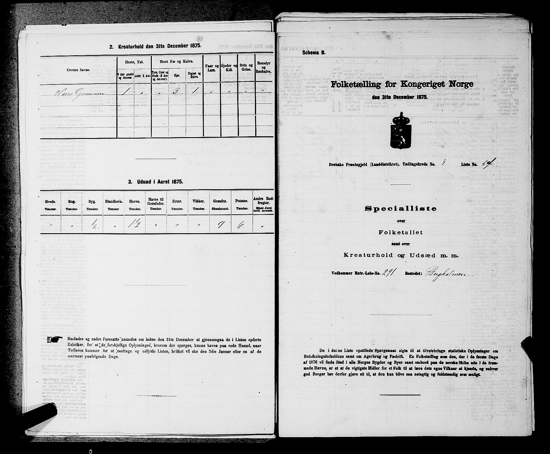 RA, 1875 census for 0215L Drøbak/Frogn, 1875, p. 486