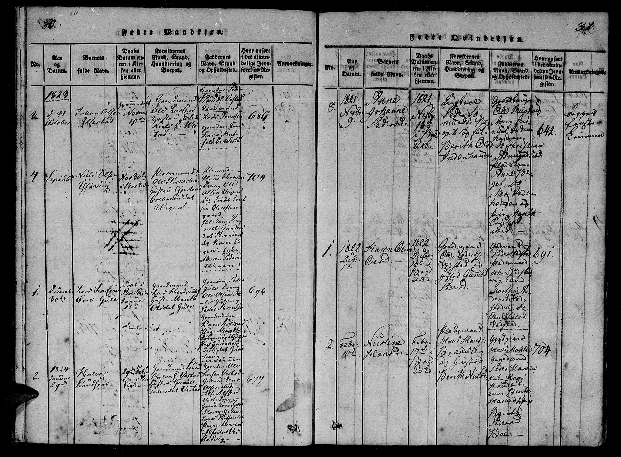 Ministerialprotokoller, klokkerbøker og fødselsregistre - Møre og Romsdal, SAT/A-1454/566/L0763: Parish register (official) no. 566A03 /1, 1817-1829, p. 30-31