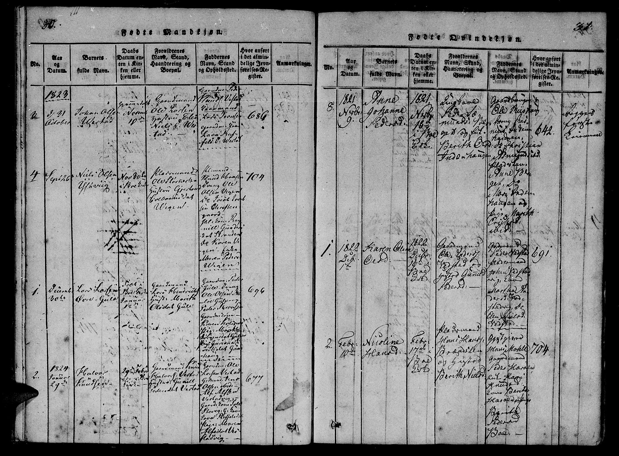 Ministerialprotokoller, klokkerbøker og fødselsregistre - Møre og Romsdal, AV/SAT-A-1454/566/L0763: Parish register (official) no. 566A03 /1, 1817-1829, p. 30-31