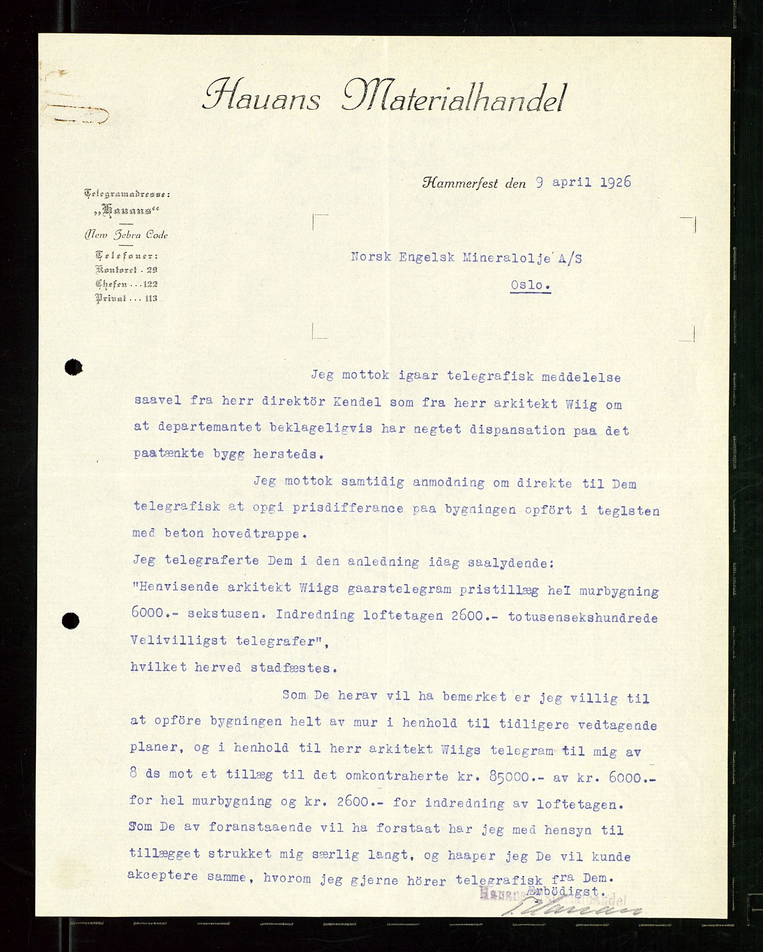 Pa 1521 - A/S Norske Shell, AV/SAST-A-101915/E/Ea/Eaa/L0024: Sjefskorrespondanse, 1926, p. 27