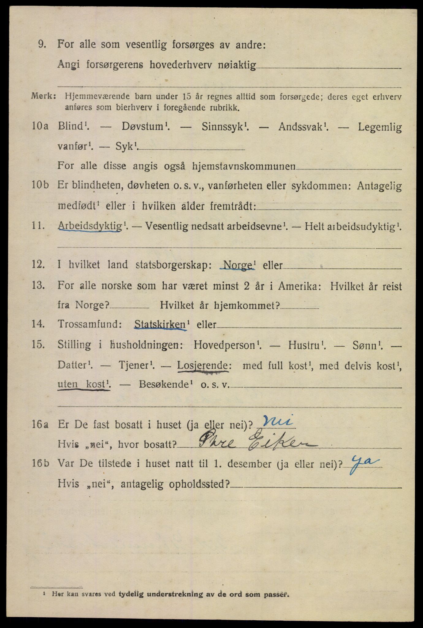 SAKO, 1920 census for Flesberg, 1920, p. 5002