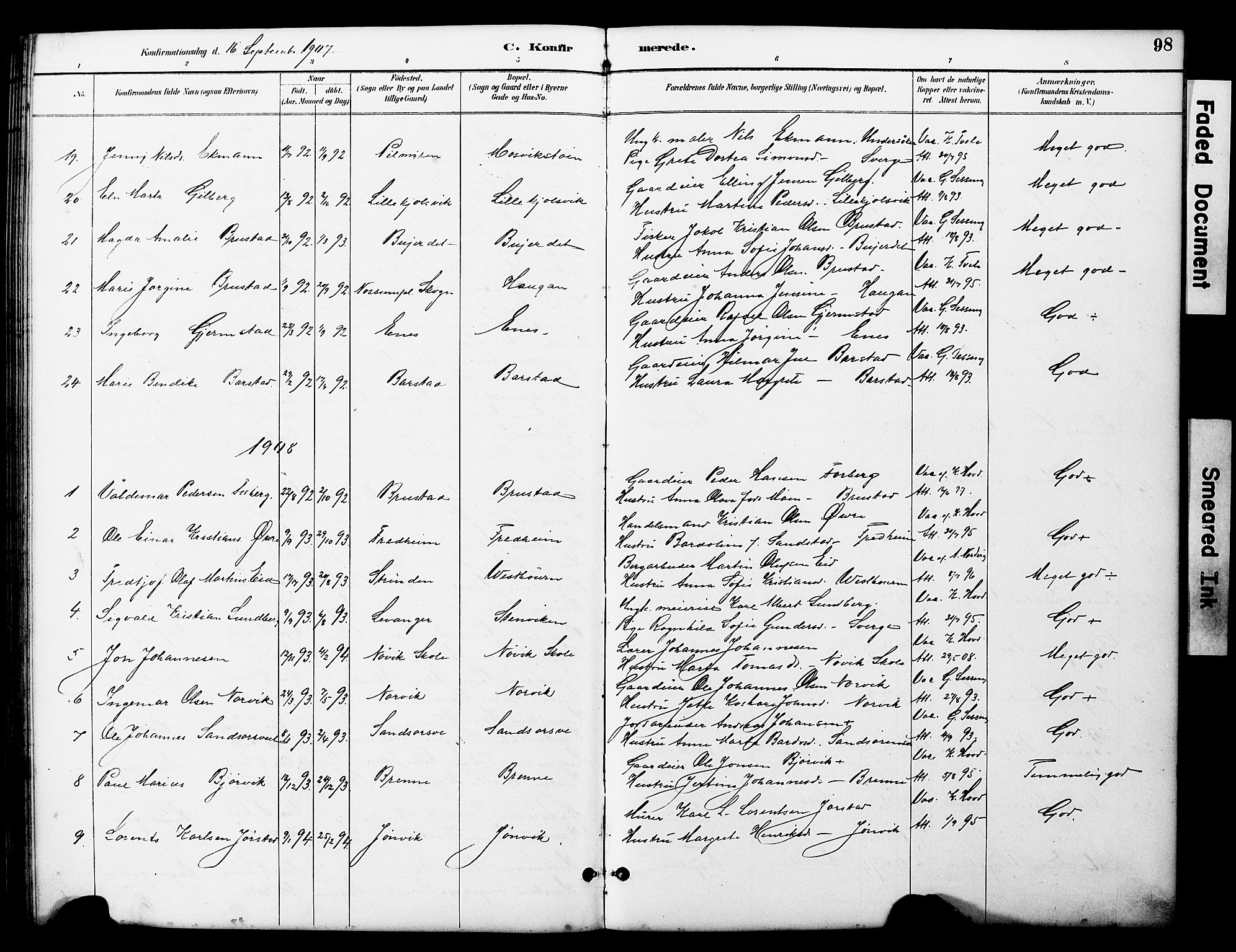 Ministerialprotokoller, klokkerbøker og fødselsregistre - Nord-Trøndelag, SAT/A-1458/722/L0226: Parish register (copy) no. 722C02, 1889-1927, p. 98