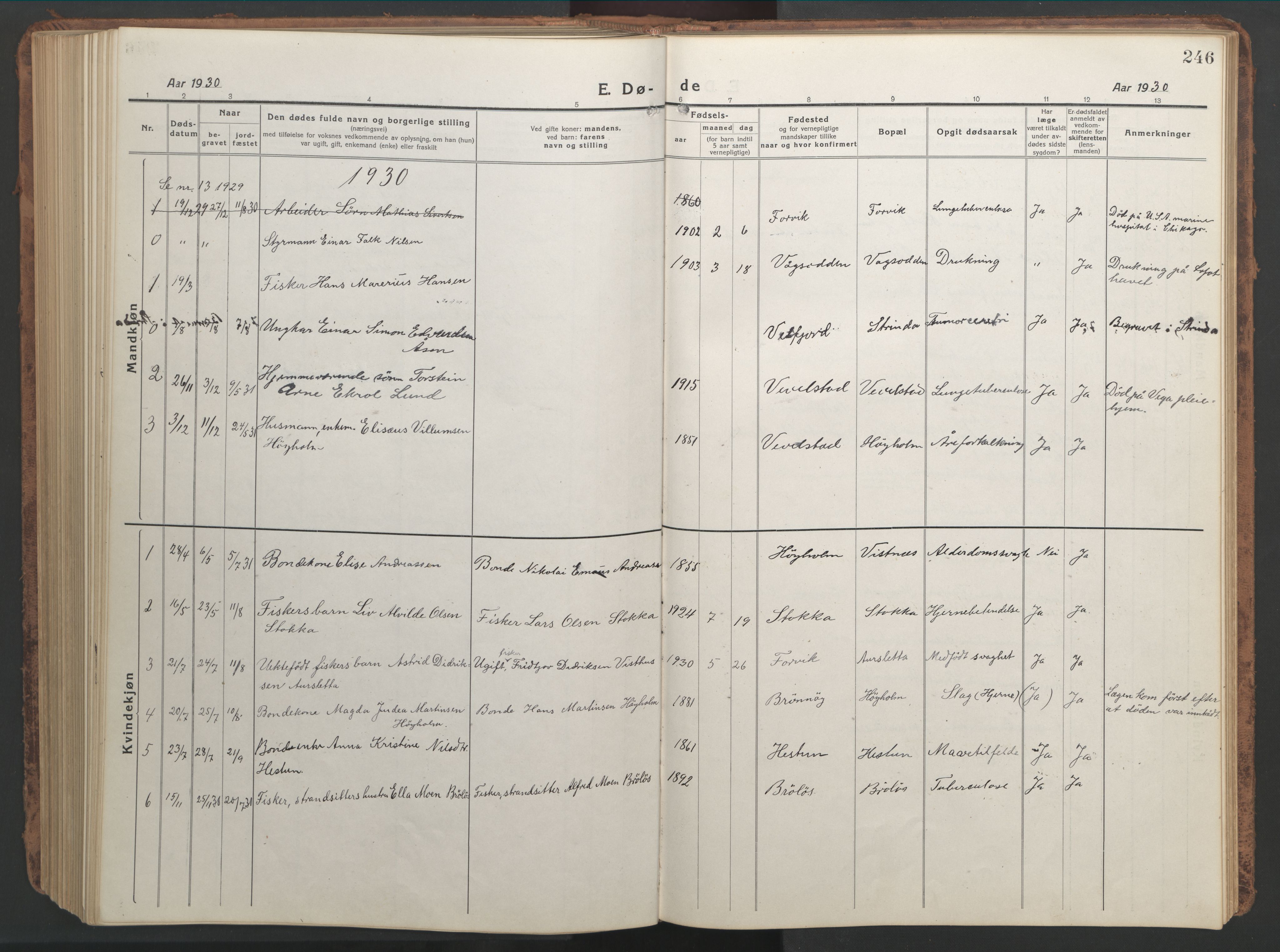 Ministerialprotokoller, klokkerbøker og fødselsregistre - Nordland, AV/SAT-A-1459/819/L0278: Parish register (copy) no. 819C04, 1917-1967, p. 246