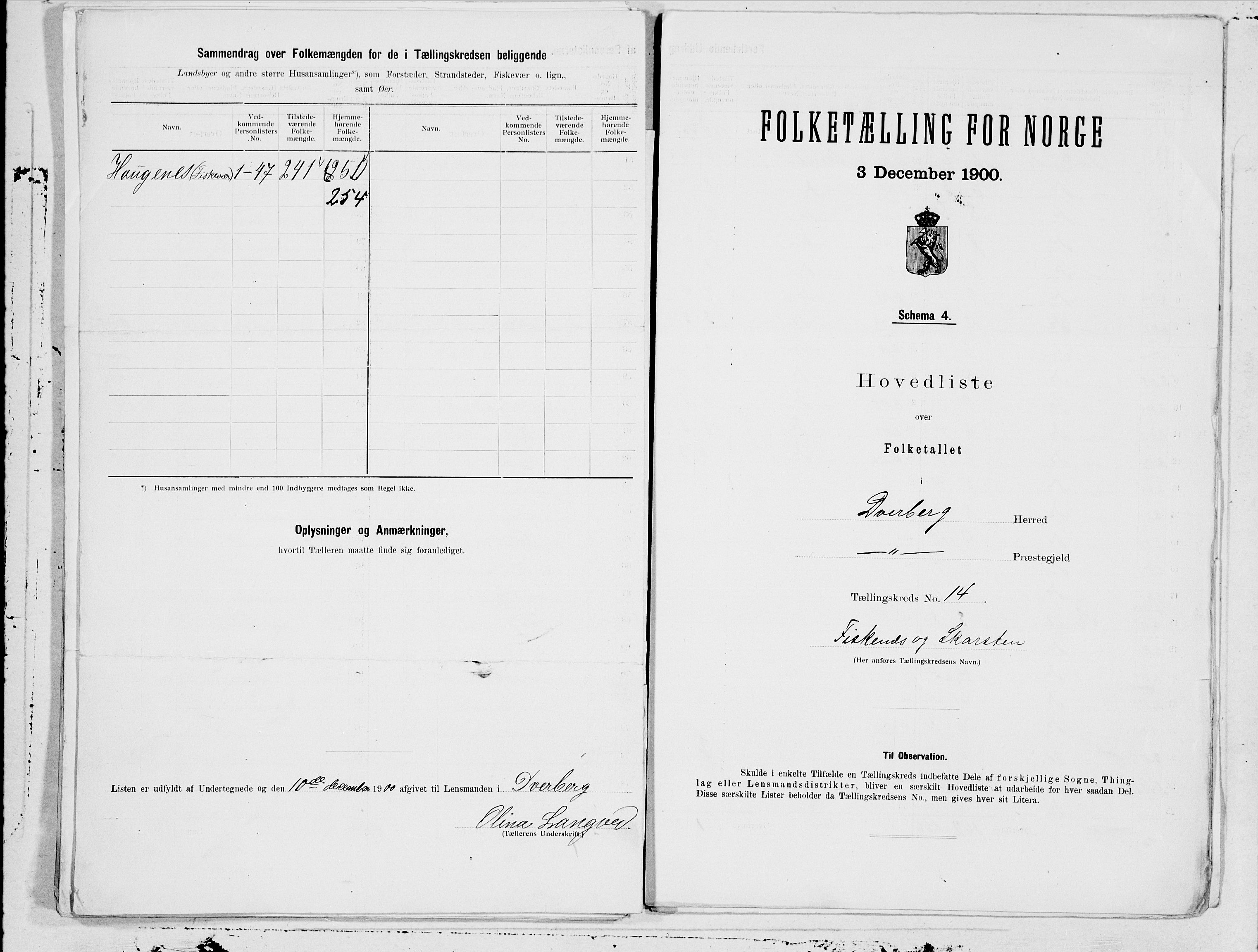 SAT, 1900 census for Dverberg, 1900, p. 28