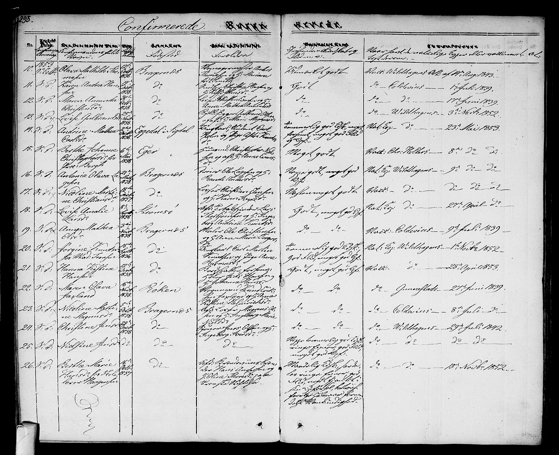 Bragernes kirkebøker, SAKO/A-6/F/Fc/L0001: Parish register (official) no. III 1, 1830-1853, p. 295