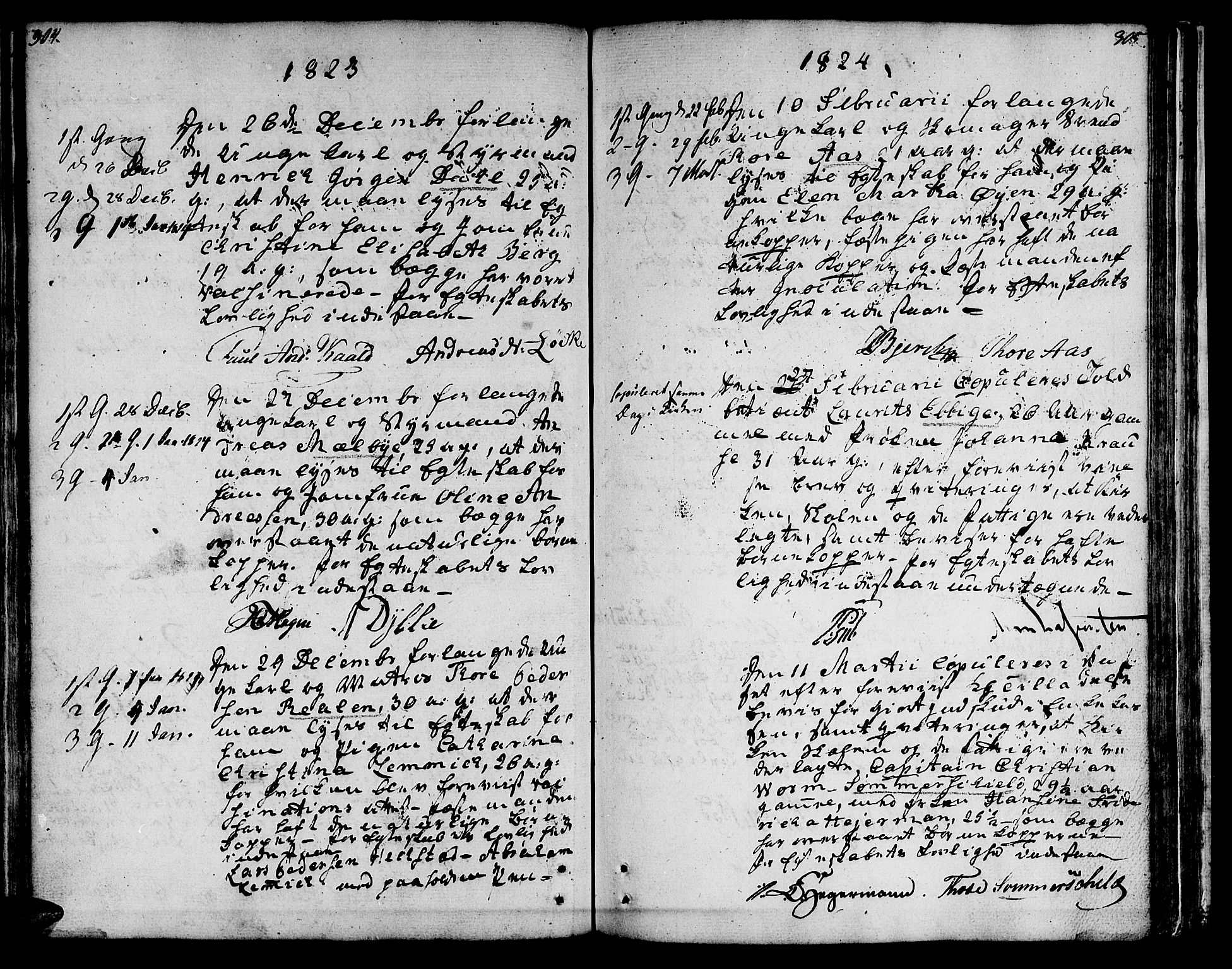 Ministerialprotokoller, klokkerbøker og fødselsregistre - Sør-Trøndelag, SAT/A-1456/601/L0042: Parish register (official) no. 601A10, 1802-1830, p. 304-305