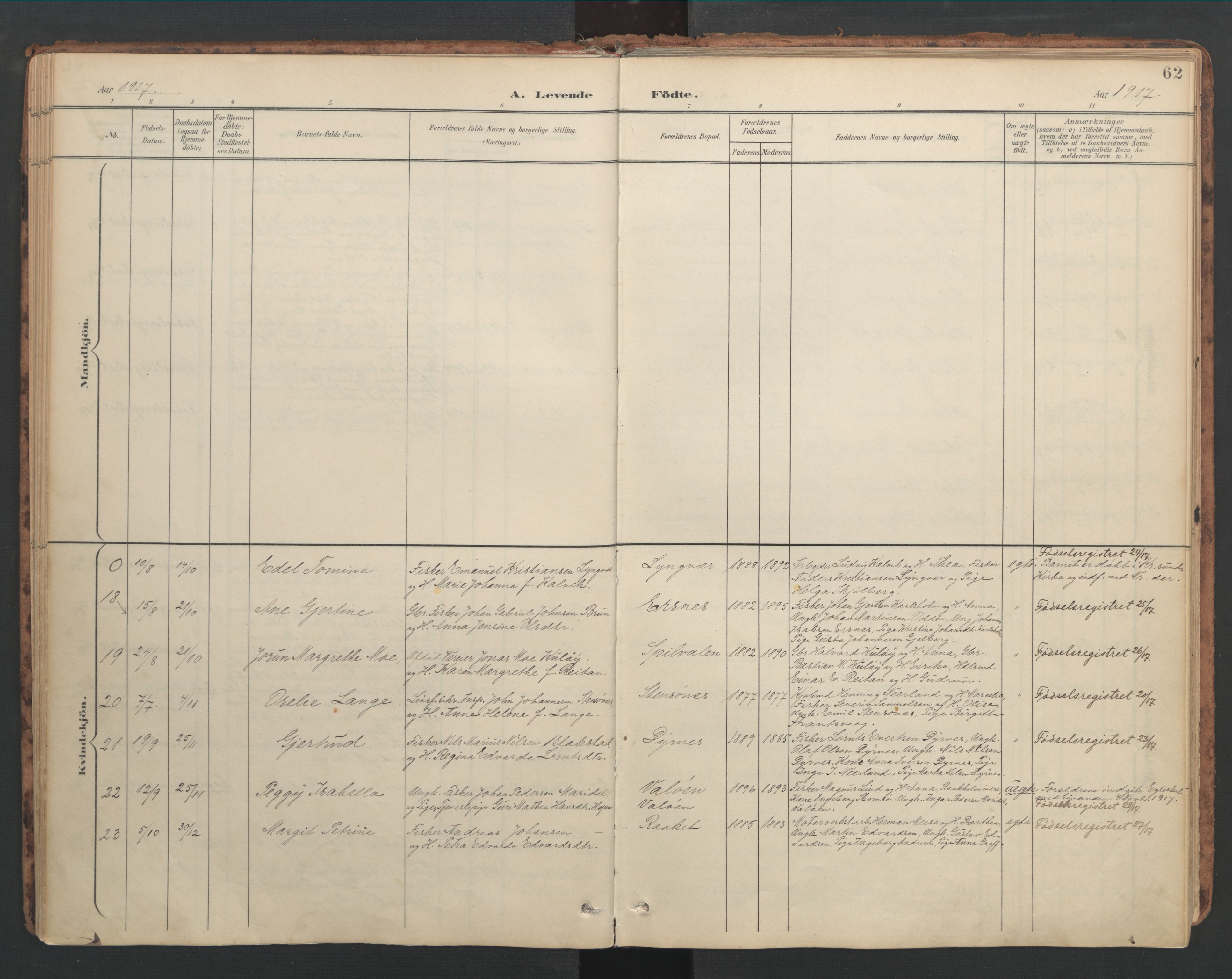 Ministerialprotokoller, klokkerbøker og fødselsregistre - Møre og Romsdal, AV/SAT-A-1454/582/L0948: Parish register (official) no. 582A02, 1901-1922, p. 62