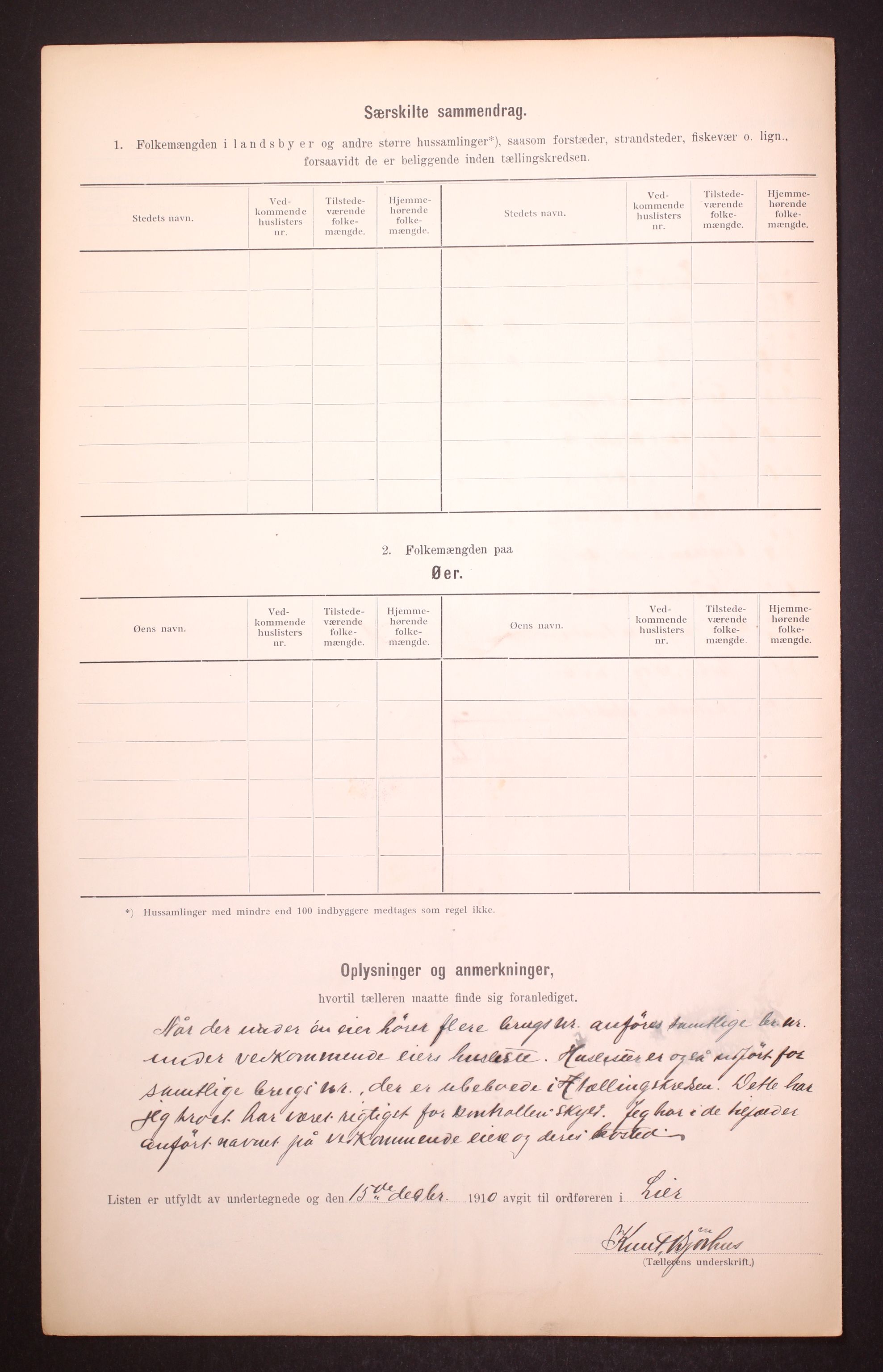 RA, 1910 census for Lier, 1910, p. 6