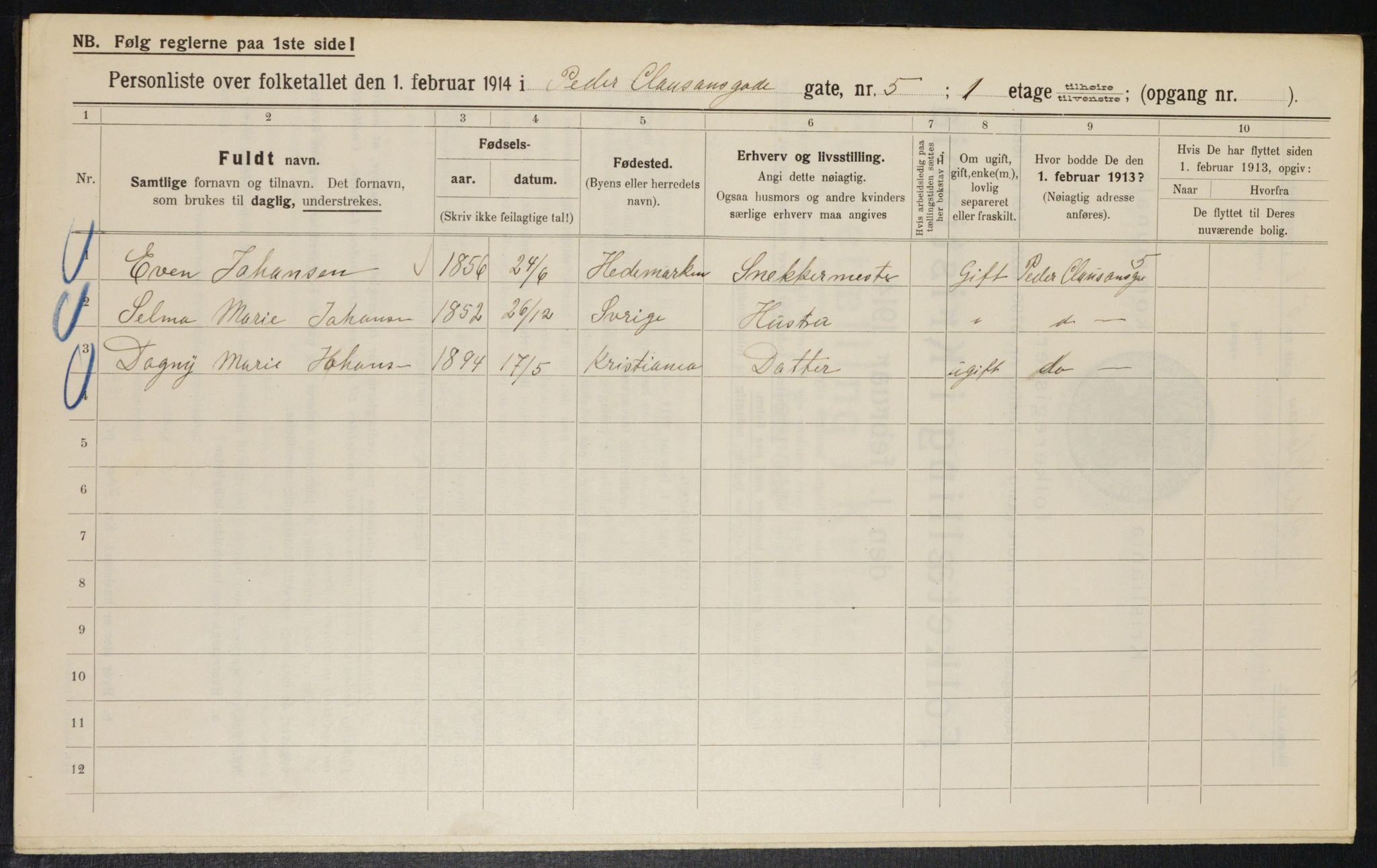 OBA, Municipal Census 1914 for Kristiania, 1914, p. 78843