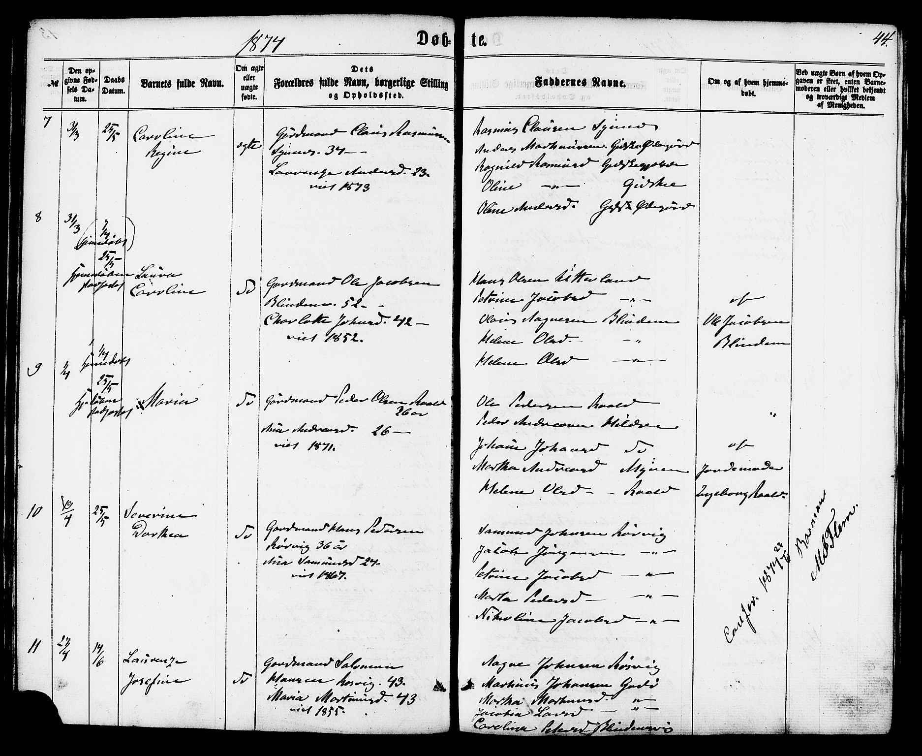 Ministerialprotokoller, klokkerbøker og fødselsregistre - Møre og Romsdal, SAT/A-1454/537/L0518: Parish register (official) no. 537A02, 1862-1876, p. 44