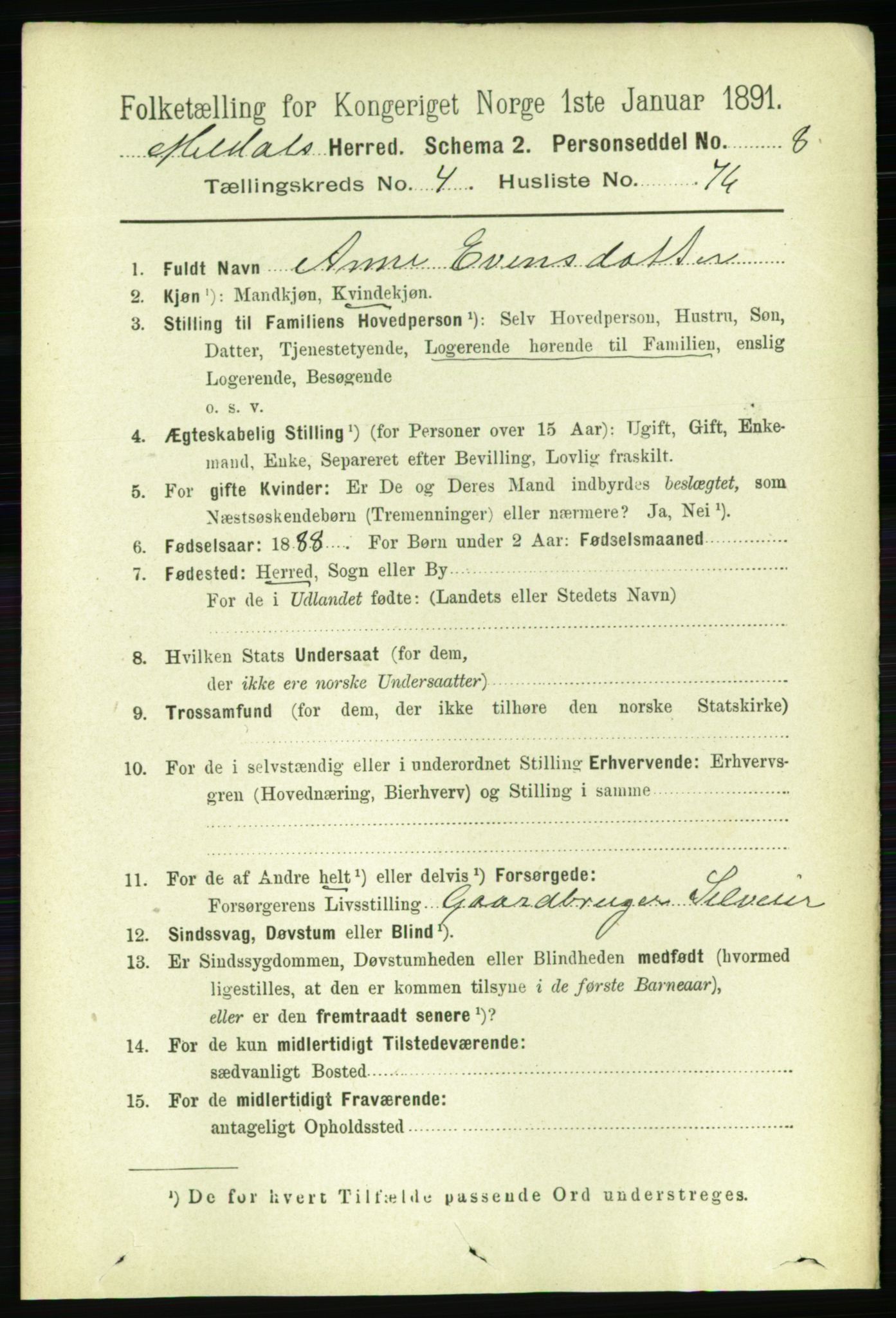 RA, 1891 census for 1636 Meldal, 1891, p. 2459