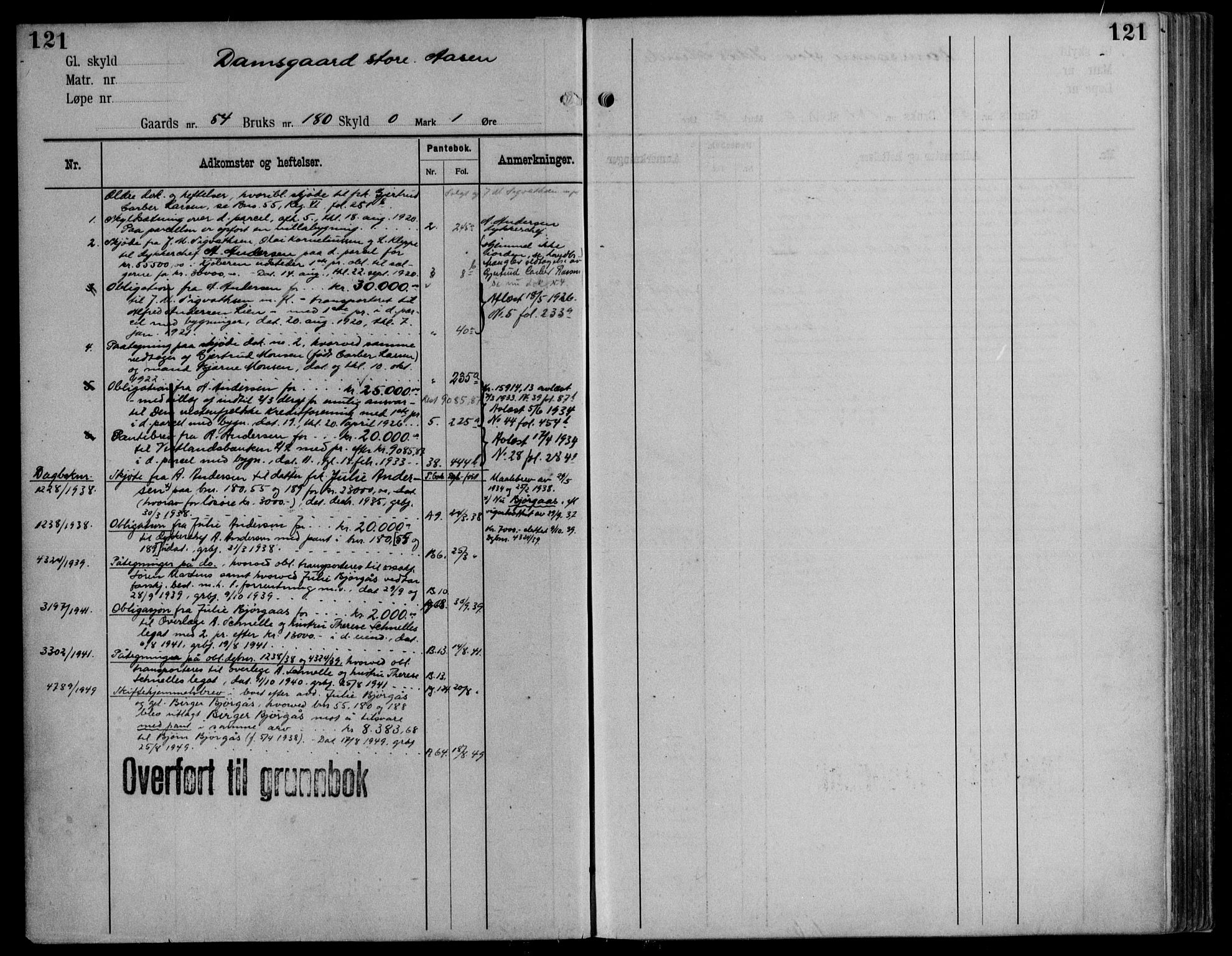 Midhordland sorenskriveri, AV/SAB-A-3001/1/G/Ga/Gab/L0115: Mortgage register no. II.A.b.115, p. 121