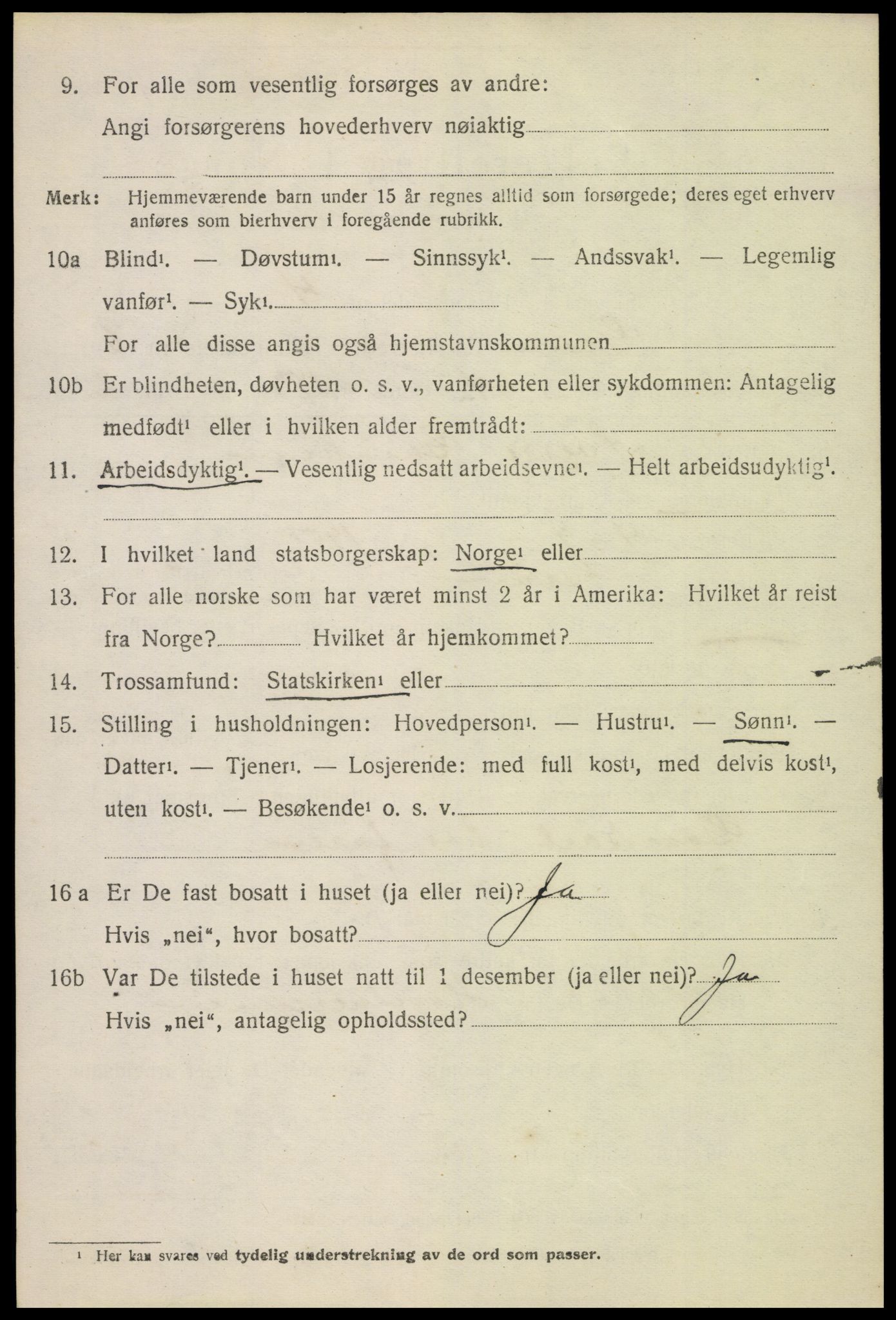 SAH, 1920 census for Gran, 1920, p. 9038