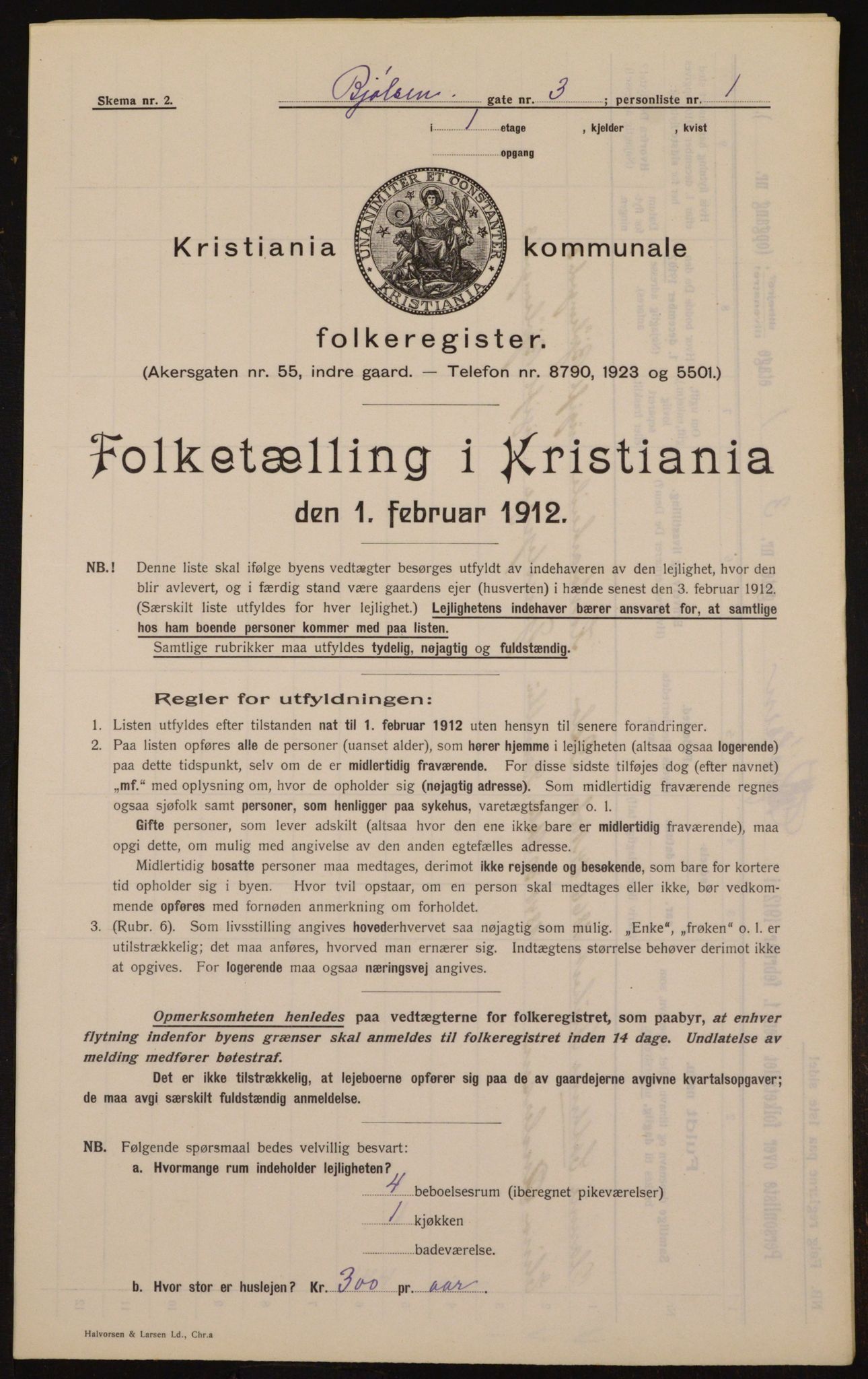 OBA, Municipal Census 1912 for Kristiania, 1912, p. 6301