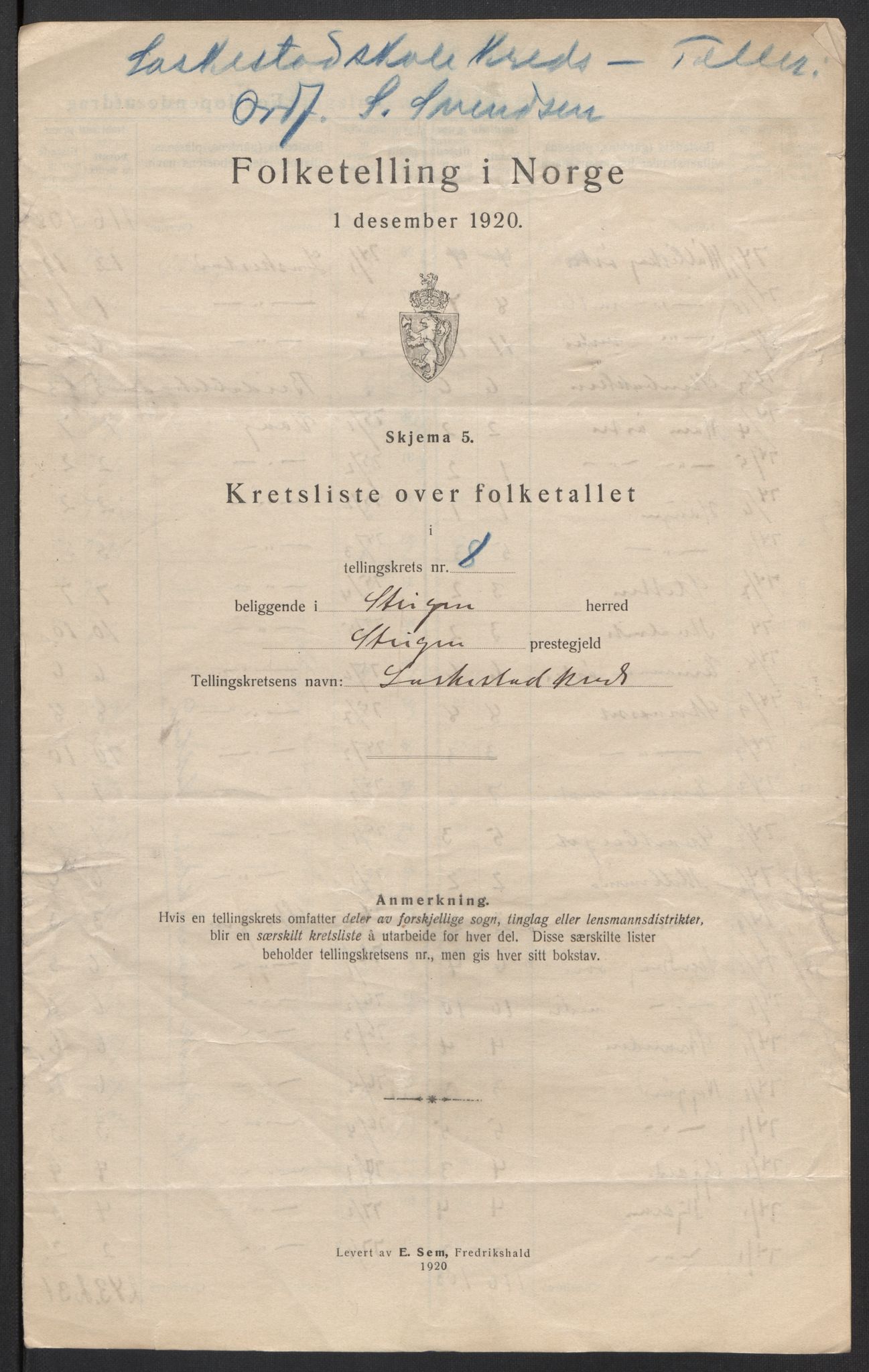 SAT, 1920 census for Steigen, 1920, p. 28