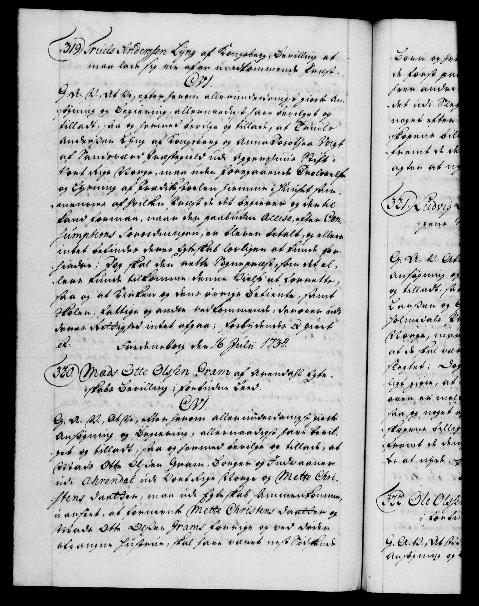 Danske Kanselli 1572-1799, AV/RA-EA-3023/F/Fc/Fca/Fcaa/L0028: Norske registre, 1733-1734, p. 547b