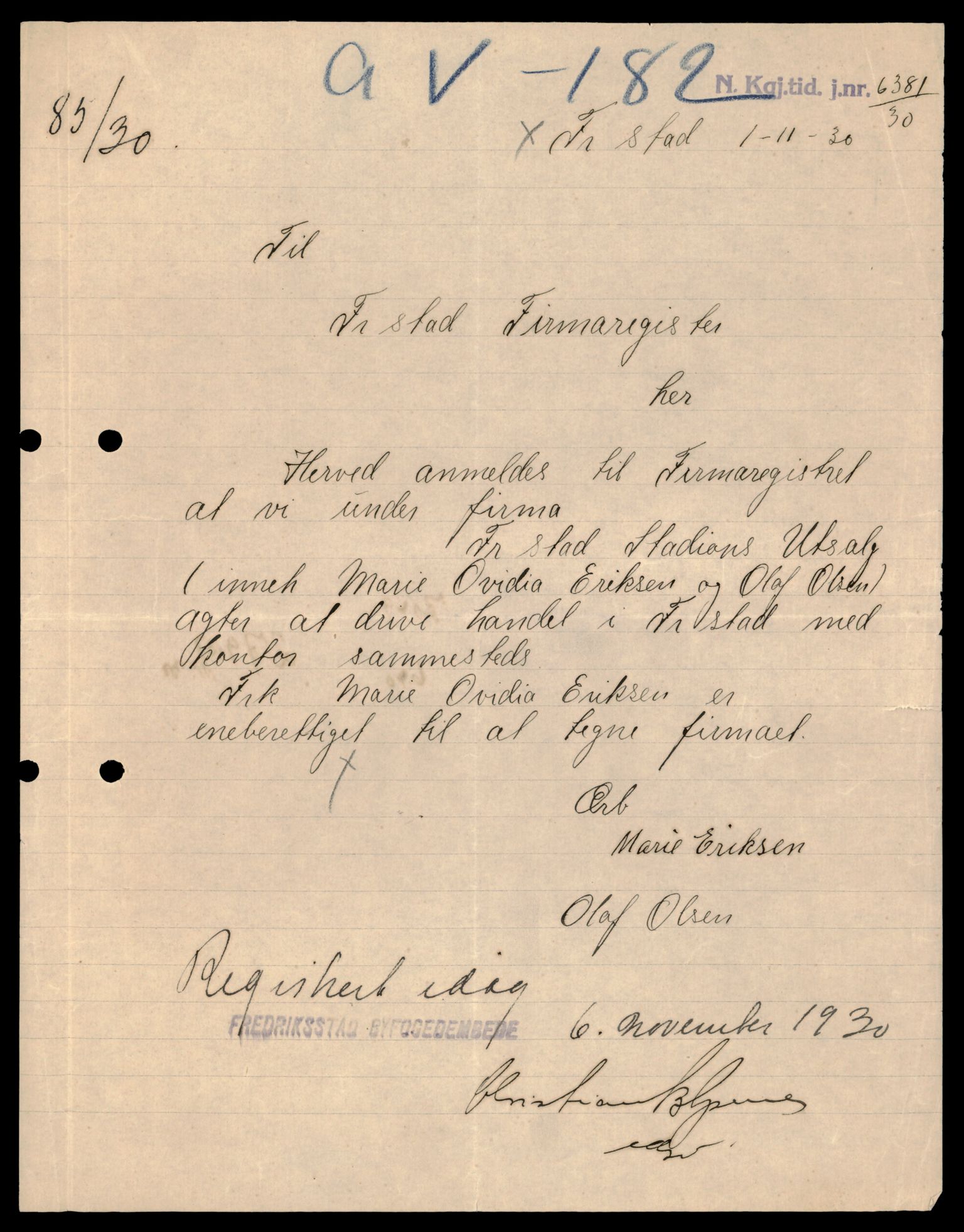 Fredrikstad tingrett, AV/SAT-A-10473/K/Kb/Kba/L0014: Enkeltmannsforetak, aksjeselskap og andelslag, Fredrikstad St - Fæ, 1944-1990, p. 3