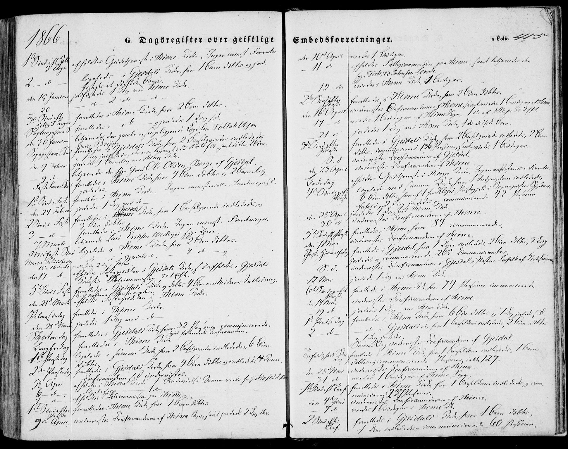 Lye sokneprestkontor, SAST/A-101794/001/30BA/L0007: Parish register (official) no. A 6, 1856-1871, p. 415