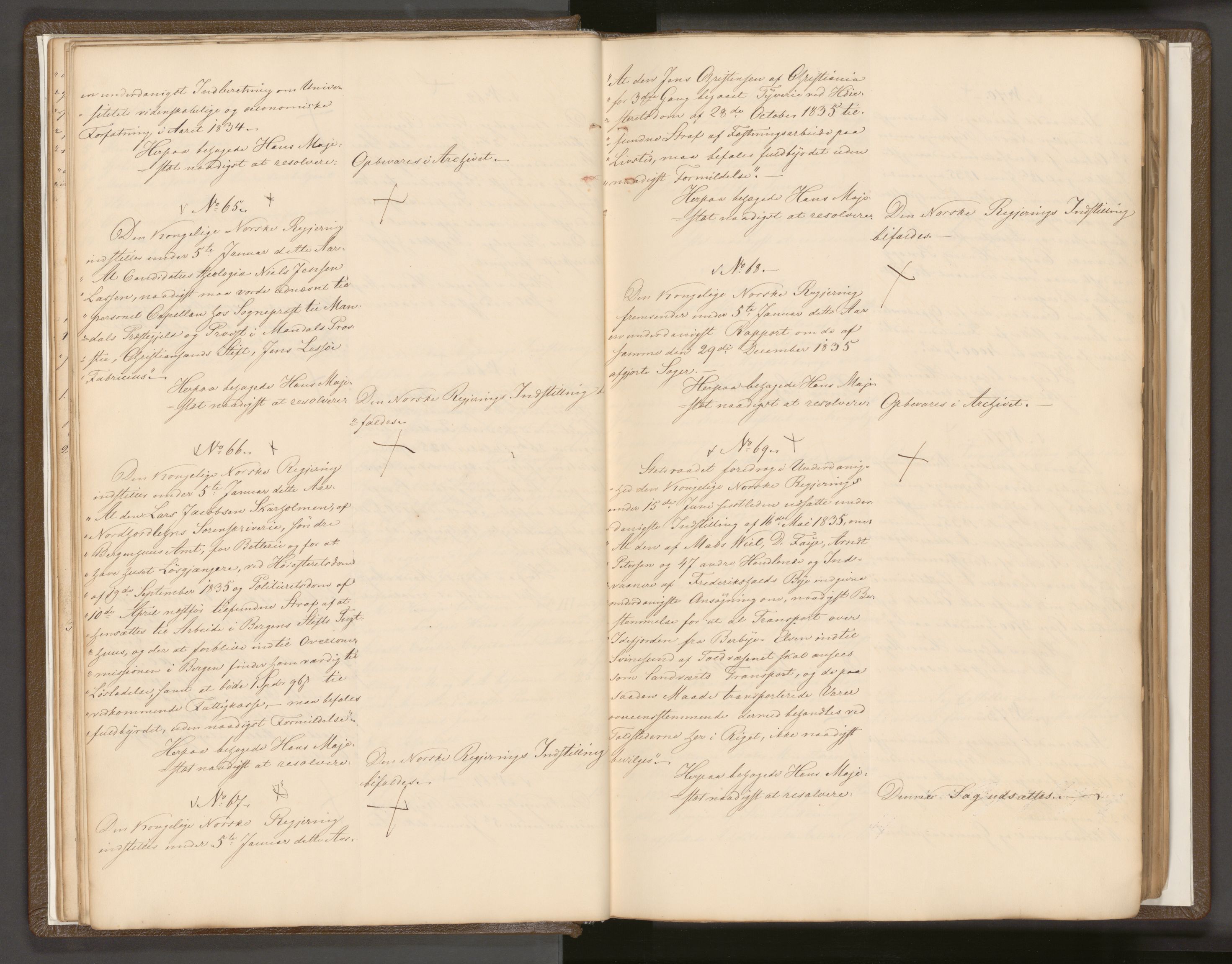 Statsrådssekretariatet, AV/RA-S-1001/A/Ab/L0042: Kgl. res. nr. 1-631, 1. halvår, 1836