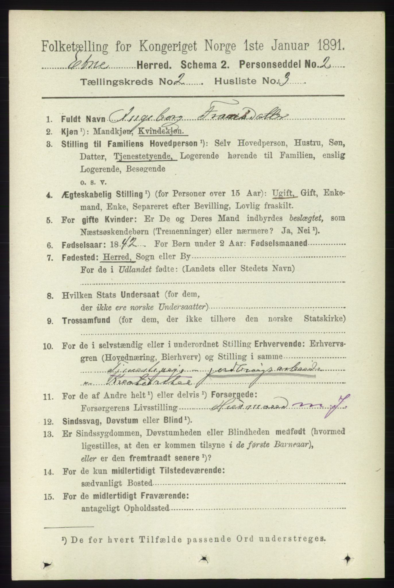 RA, 1891 census for 1211 Etne, 1891, p. 344