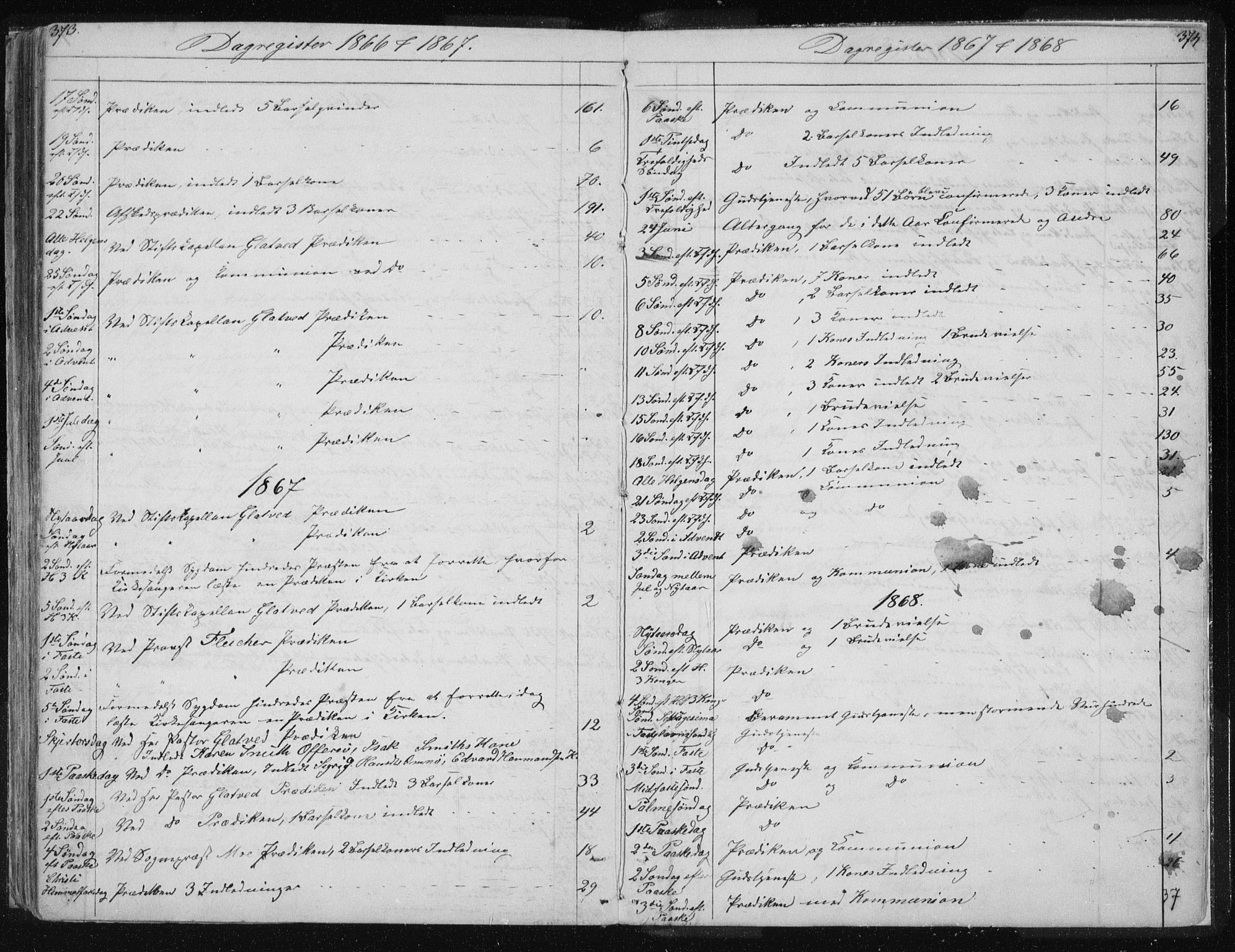 Ministerialprotokoller, klokkerbøker og fødselsregistre - Nordland, AV/SAT-A-1459/817/L0266: Parish register (copy) no. 817C01, 1841-1869, p. 373-374