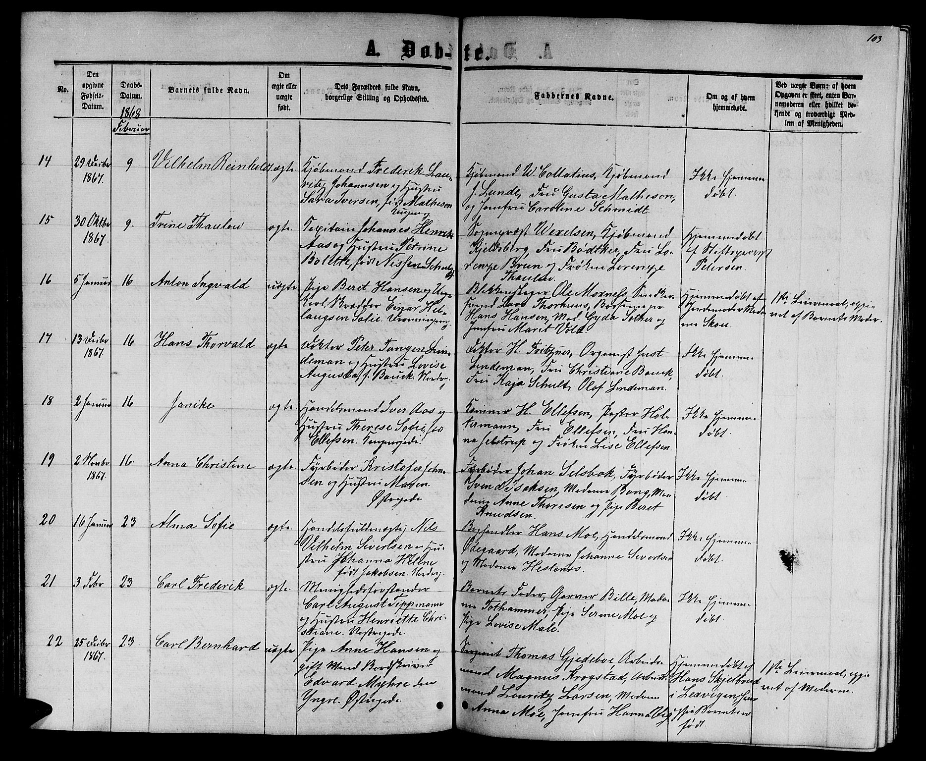 Ministerialprotokoller, klokkerbøker og fødselsregistre - Sør-Trøndelag, AV/SAT-A-1456/601/L0087: Parish register (copy) no. 601C05, 1864-1881, p. 103