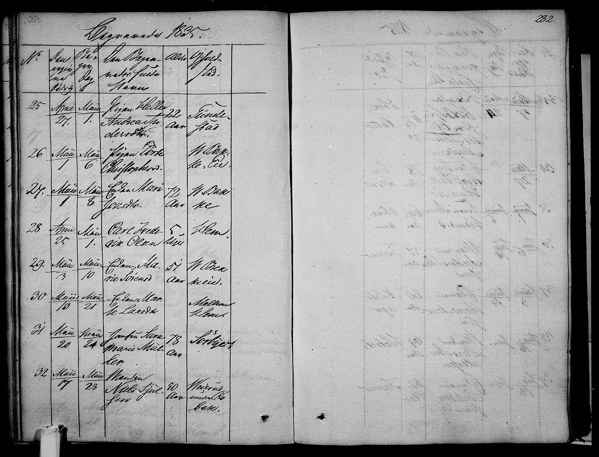 Våle kirkebøker, SAKO/A-334/F/Fa/L0008: Parish register (official) no. I 8, 1824-1844, p. 282