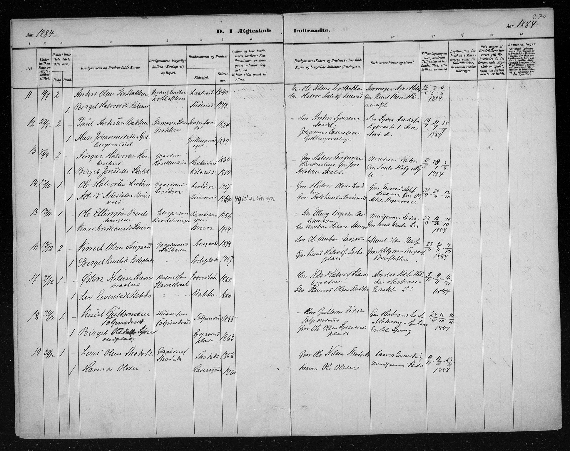 Nes kirkebøker, AV/SAKO-A-236/F/Fa/L0011: Parish register (official) no. 11, 1881-1912, p. 270