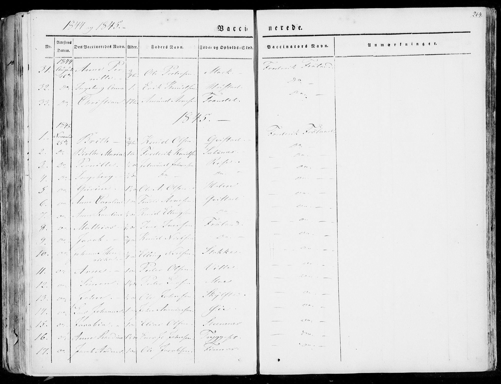 Ministerialprotokoller, klokkerbøker og fødselsregistre - Møre og Romsdal, AV/SAT-A-1454/515/L0208: Parish register (official) no. 515A04, 1830-1846, p. 264