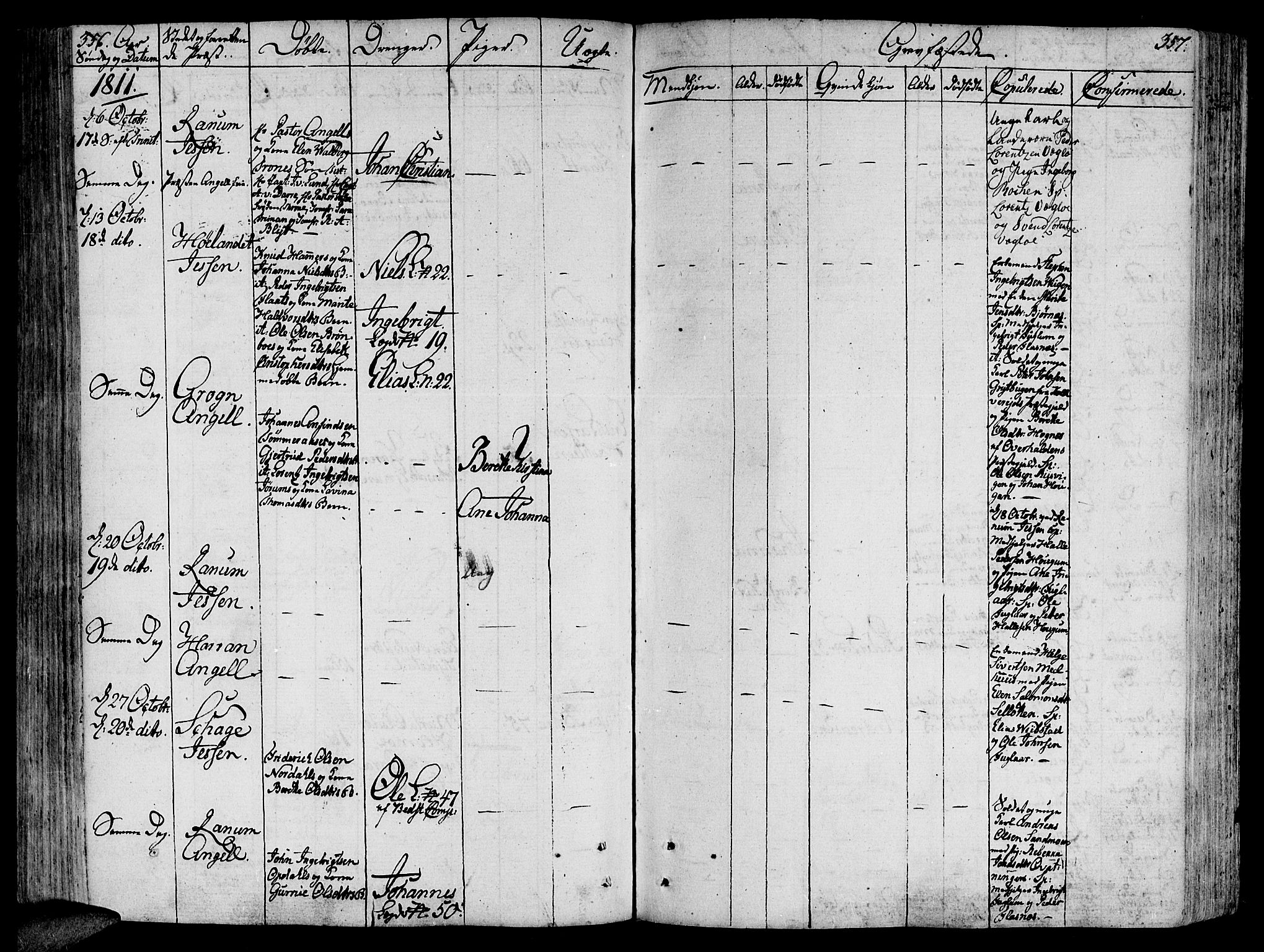 Ministerialprotokoller, klokkerbøker og fødselsregistre - Nord-Trøndelag, SAT/A-1458/764/L0545: Parish register (official) no. 764A05, 1799-1816, p. 356-357