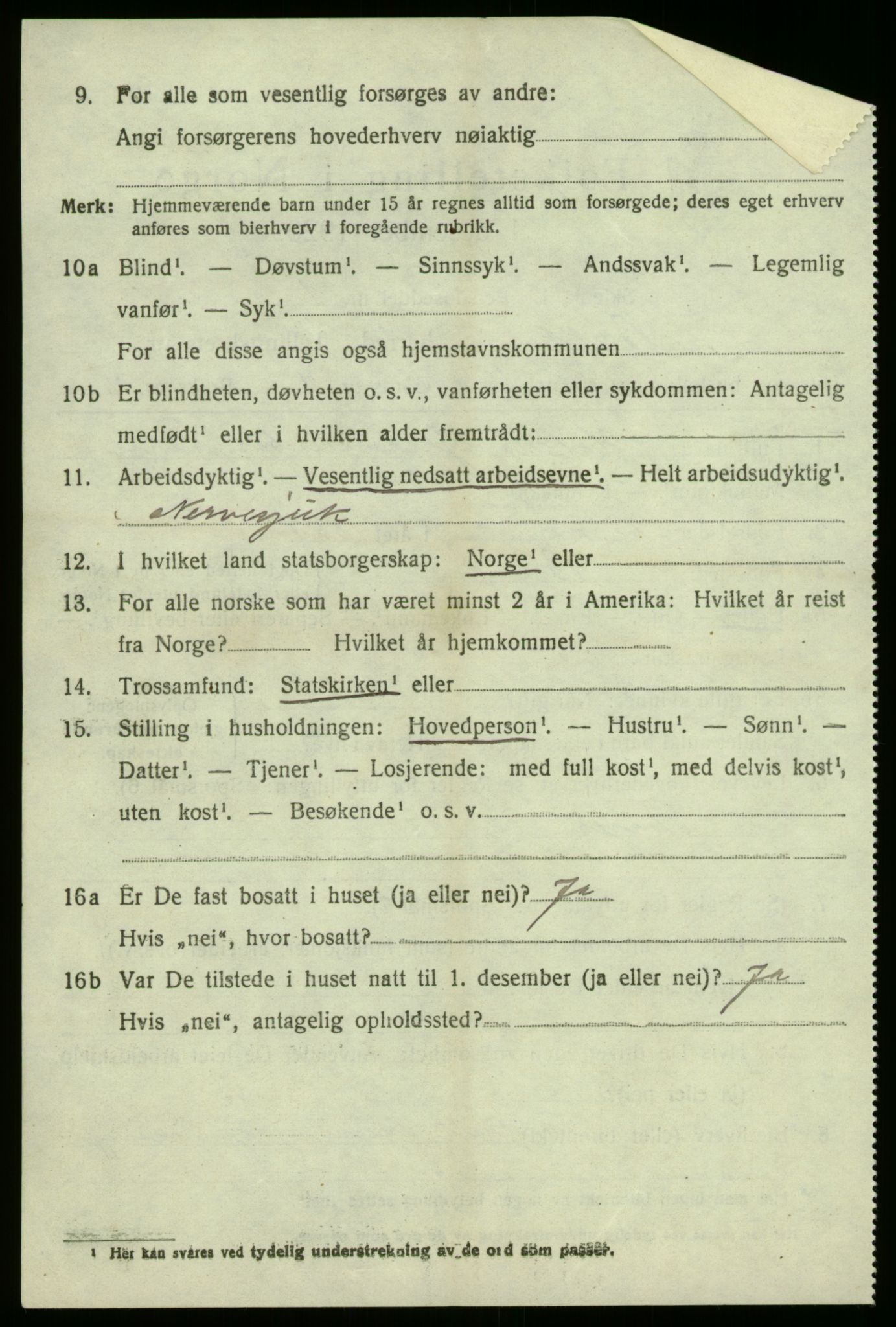 SAB, 1920 census for Brekke, 1920, p. 1947