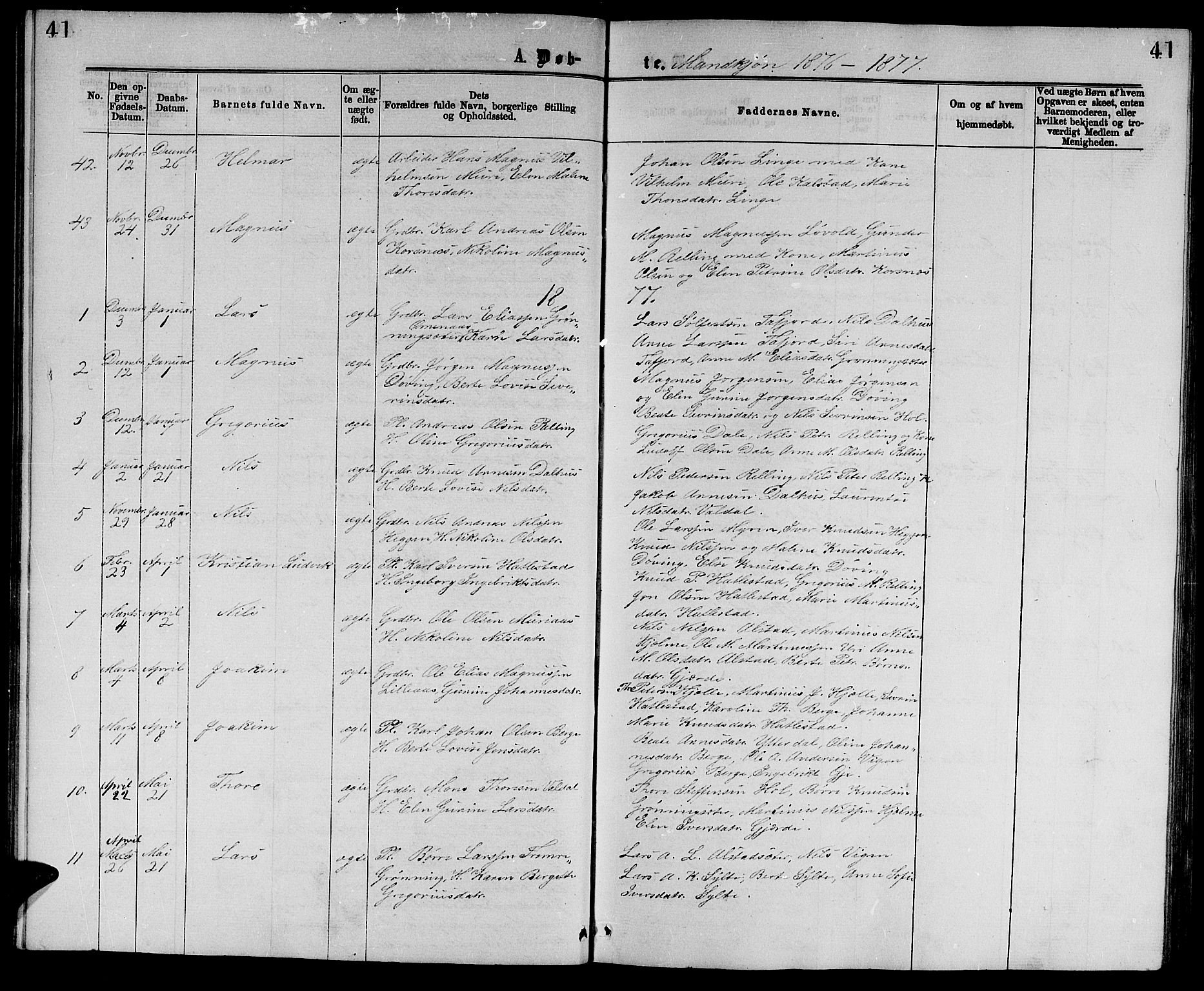 Ministerialprotokoller, klokkerbøker og fødselsregistre - Møre og Romsdal, SAT/A-1454/519/L0262: Parish register (copy) no. 519C03, 1866-1884, p. 41