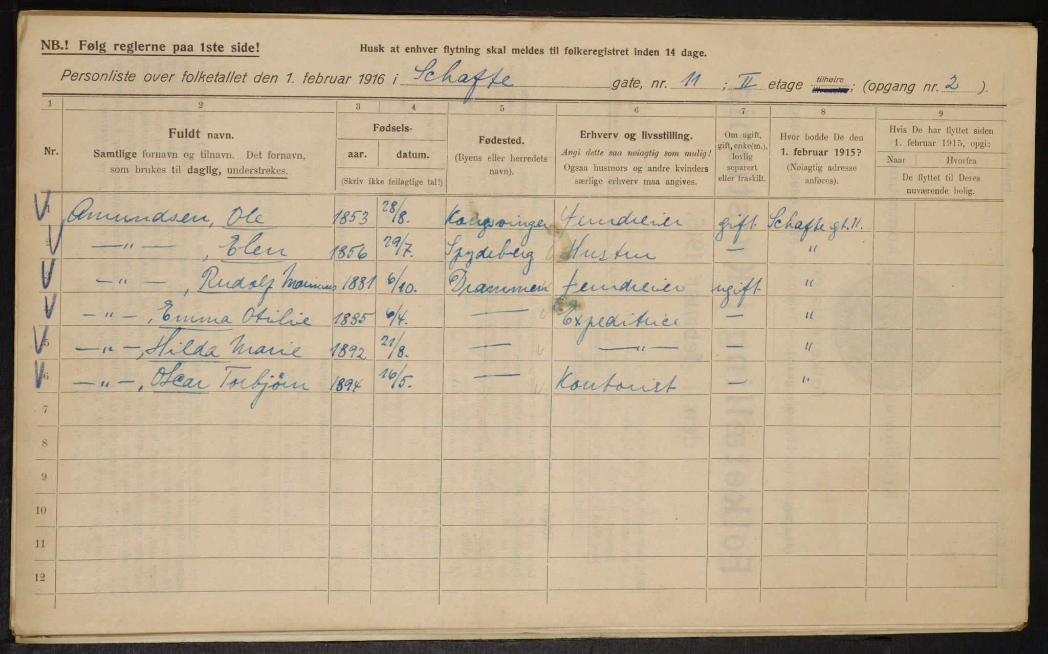 OBA, Municipal Census 1916 for Kristiania, 1916, p. 91579