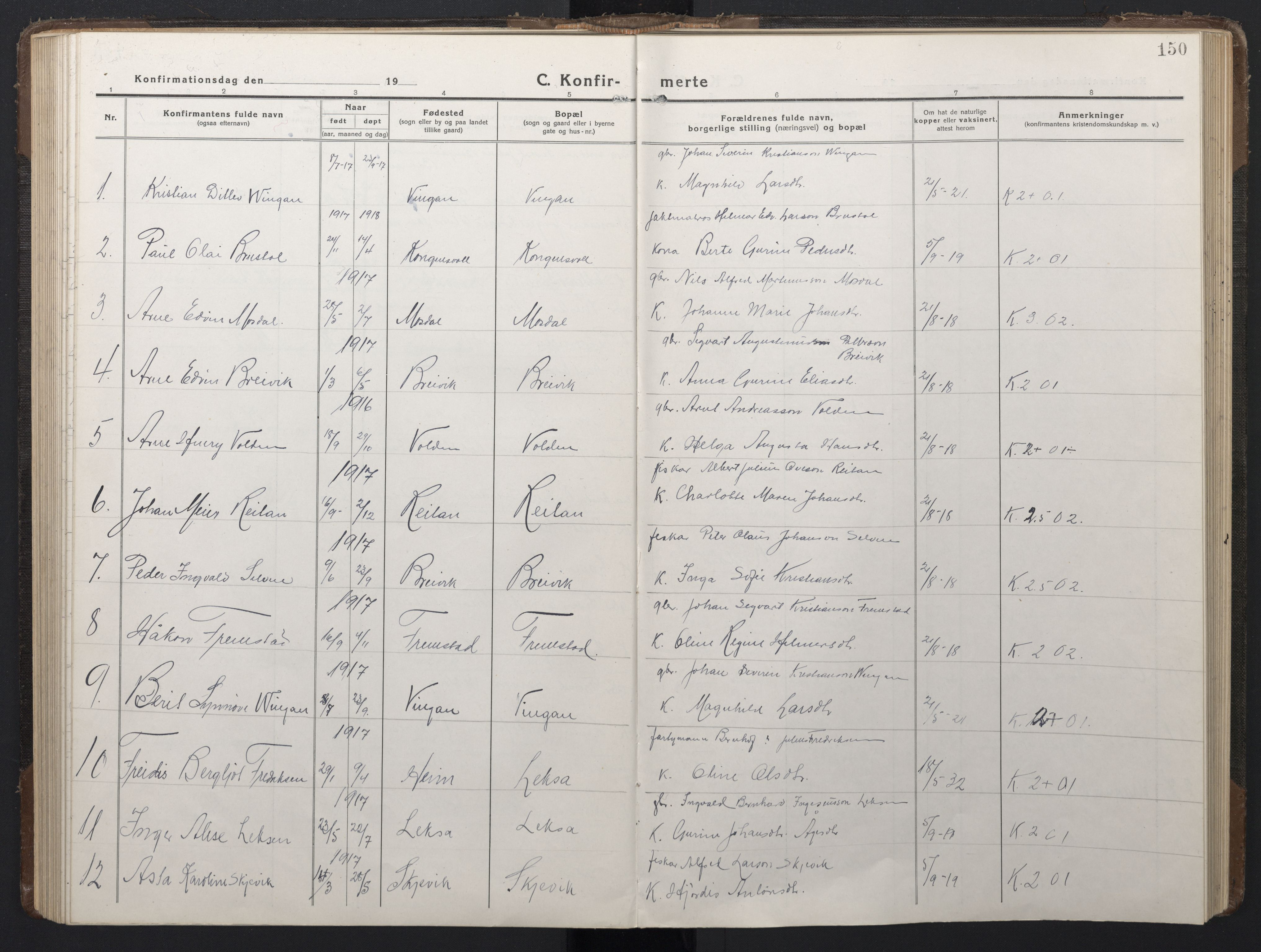 Ministerialprotokoller, klokkerbøker og fødselsregistre - Sør-Trøndelag, SAT/A-1456/662/L0758: Parish register (copy) no. 662C03, 1918-1948, p. 150