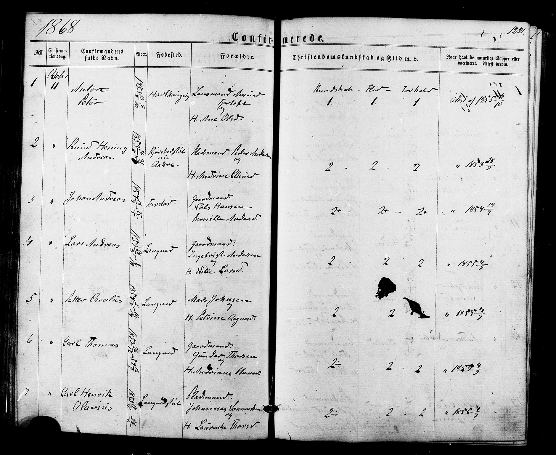 Ministerialprotokoller, klokkerbøker og fødselsregistre - Møre og Romsdal, SAT/A-1454/536/L0498: Parish register (official) no. 536A07, 1862-1875, p. 122
