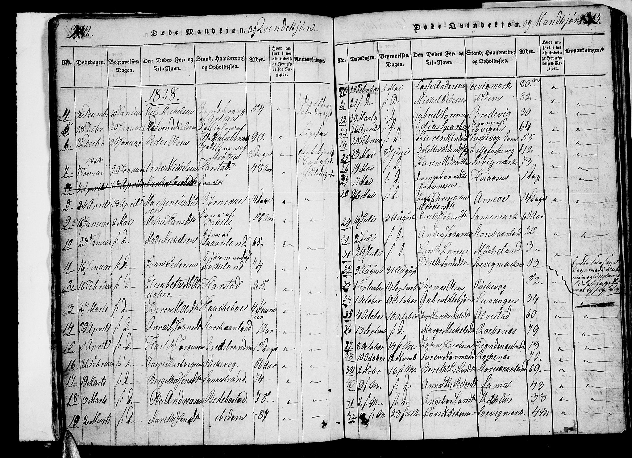 Trondenes sokneprestkontor, AV/SATØ-S-1319/H/Hb/L0003klokker: Parish register (copy) no. 3, 1820-1834, p. 212-213