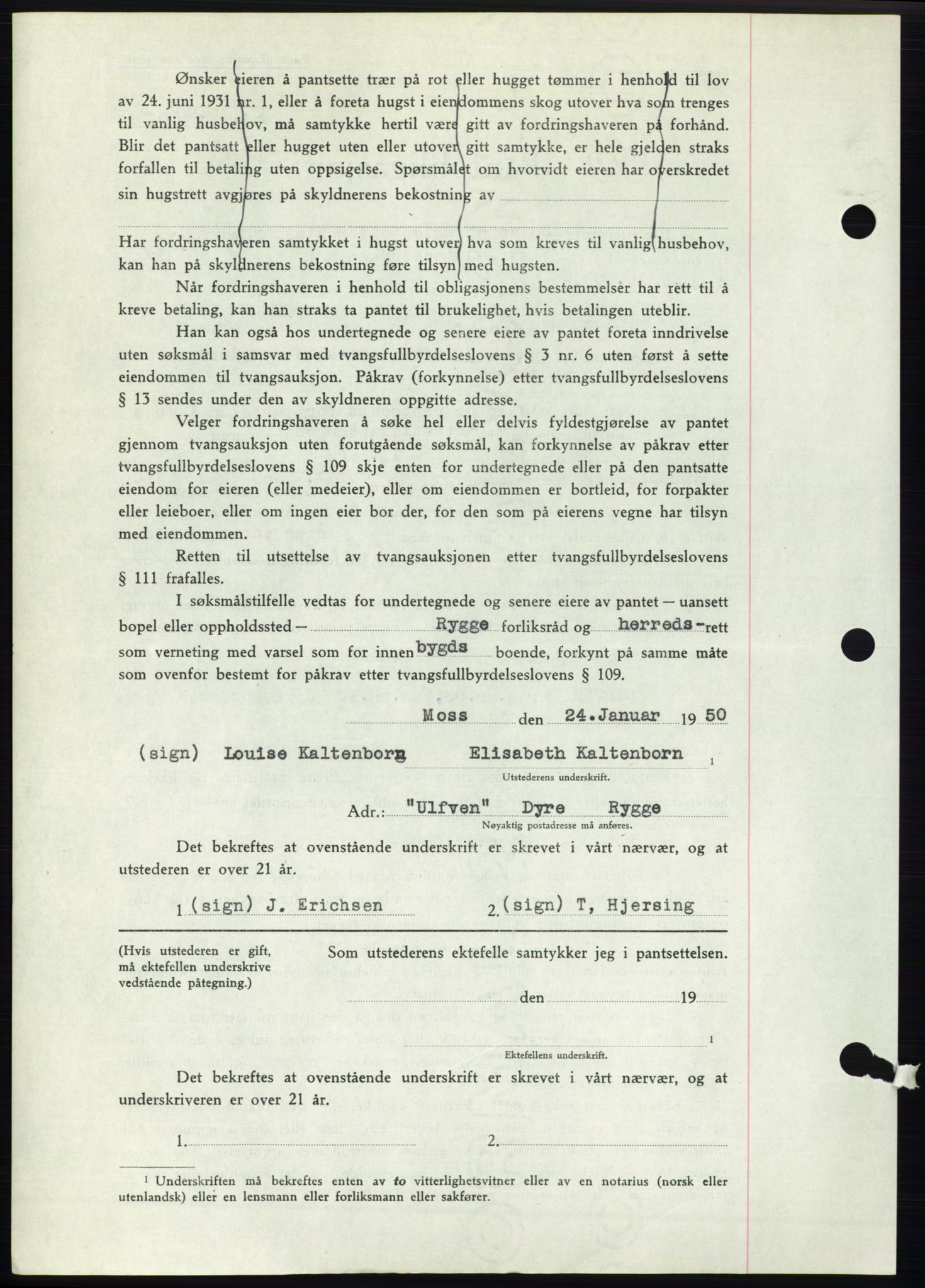 Moss sorenskriveri, SAO/A-10168: Mortgage book no. B23, 1949-1950, Diary no: : 257/1950
