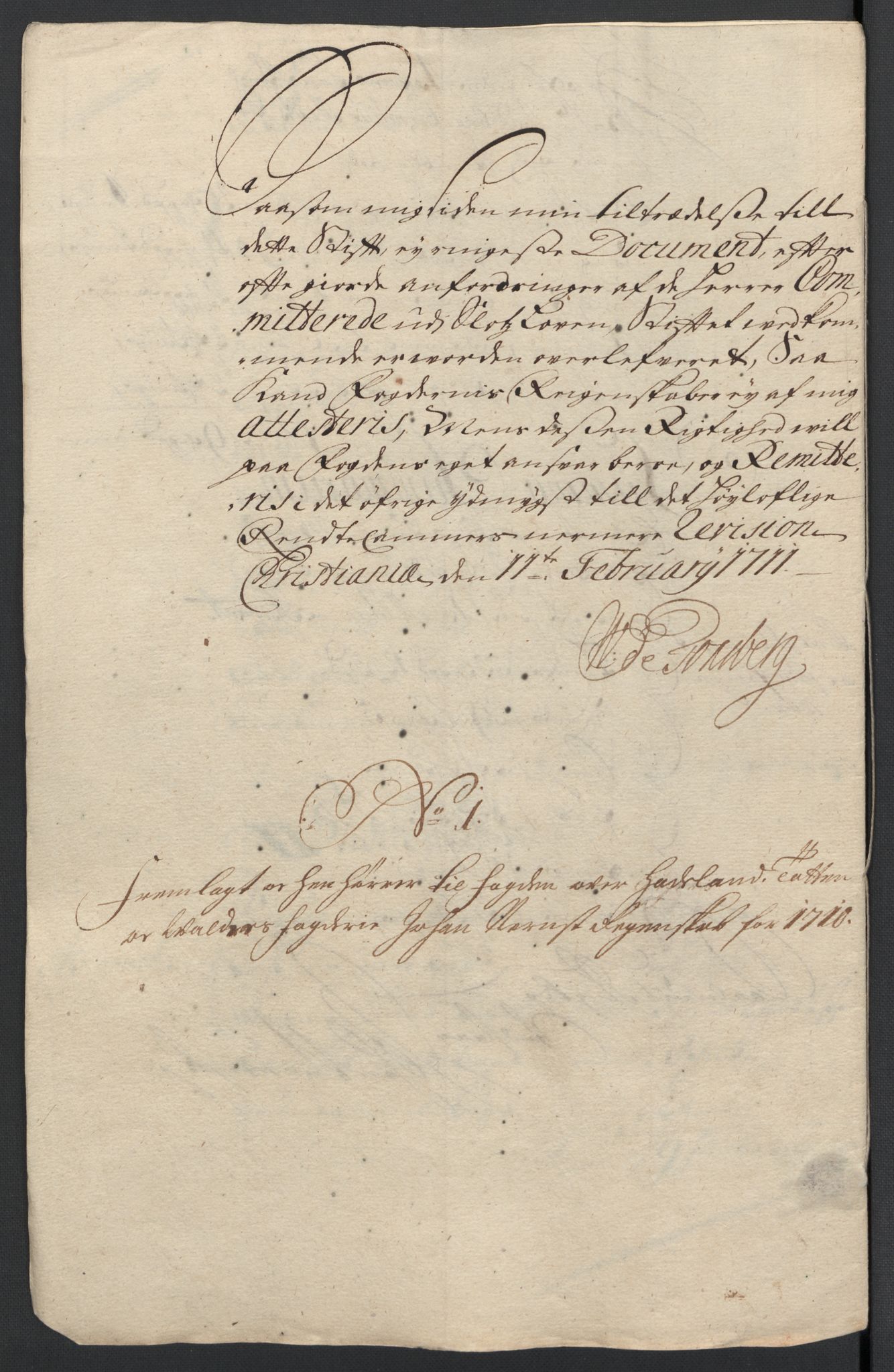 Rentekammeret inntil 1814, Reviderte regnskaper, Fogderegnskap, RA/EA-4092/R18/L1307: Fogderegnskap Hadeland, Toten og Valdres, 1710, p. 19