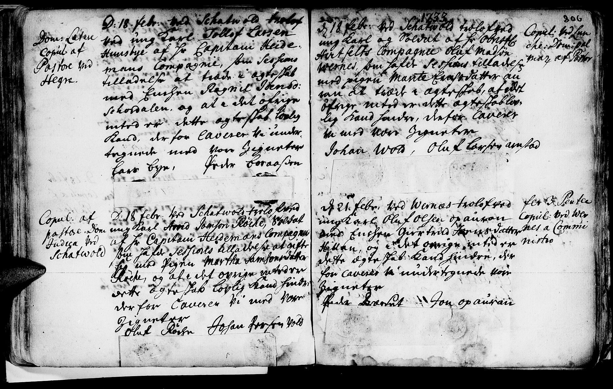 Ministerialprotokoller, klokkerbøker og fødselsregistre - Nord-Trøndelag, AV/SAT-A-1458/709/L0055: Parish register (official) no. 709A03, 1730-1739, p. 805-806