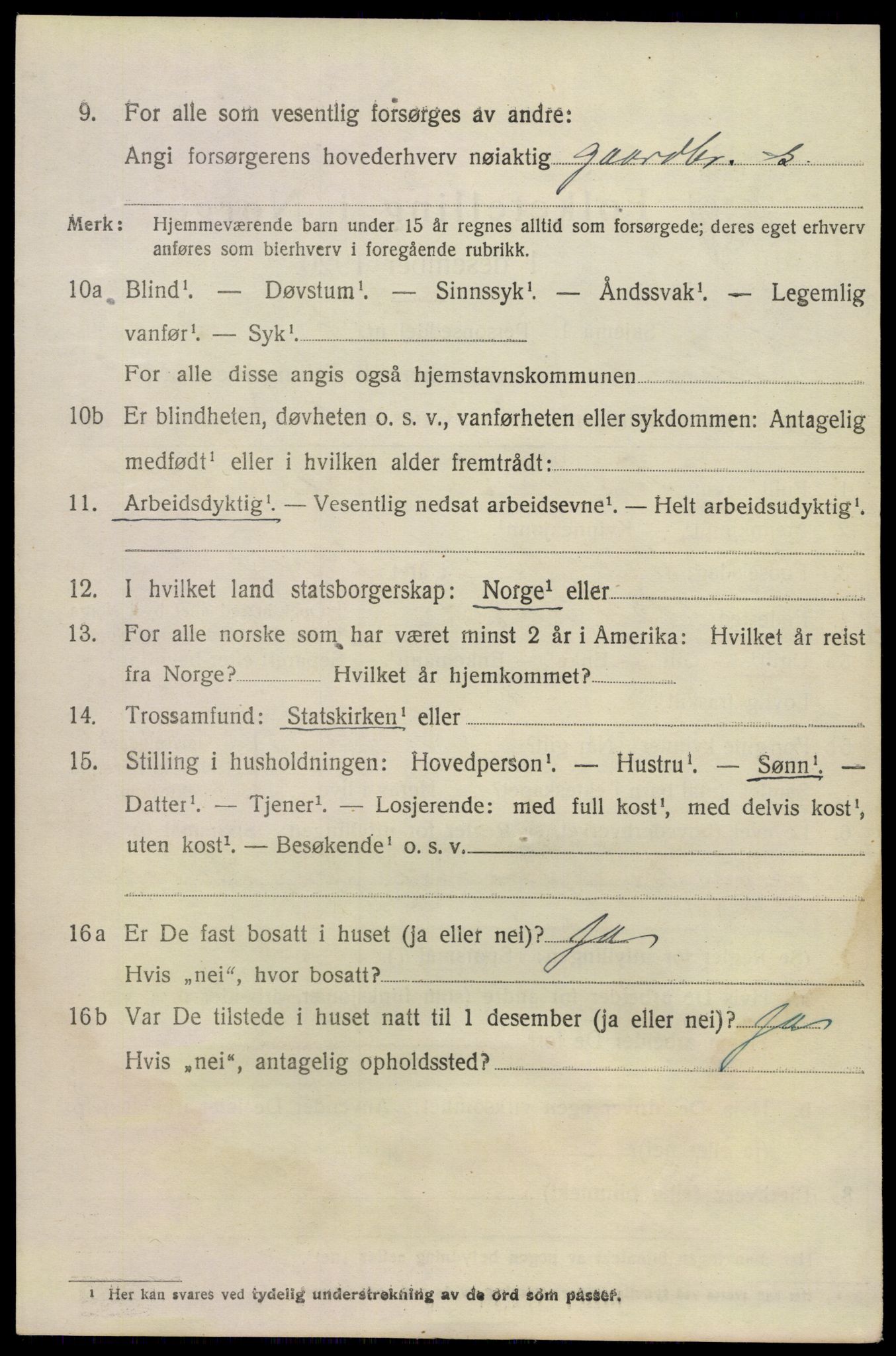 SAKO, 1920 census for Lunde, 1920, p. 1032