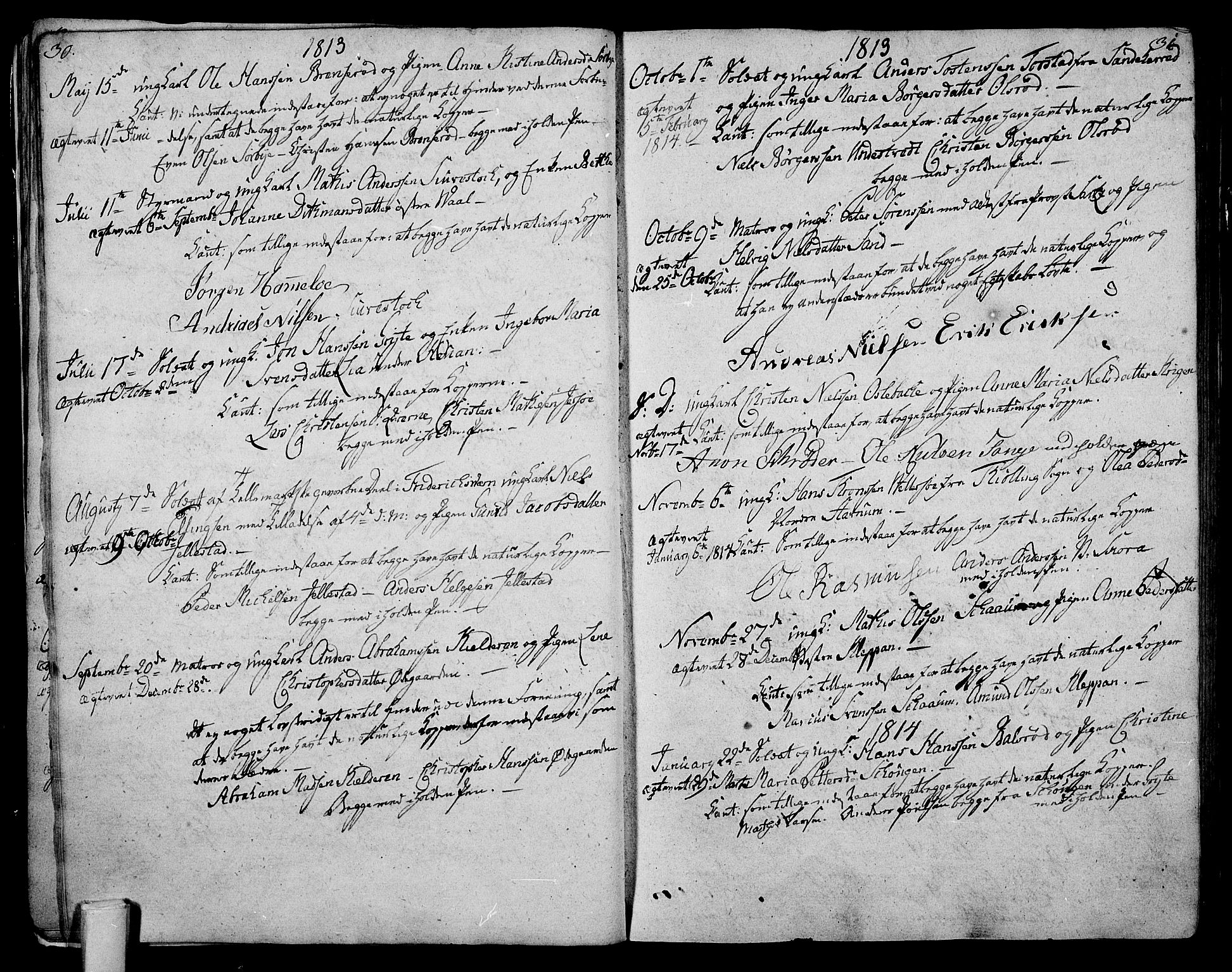 Stokke kirkebøker, SAKO/A-320/F/Fa/L0004: Parish register (official) no. I 4, 1804-1815, p. 30-31