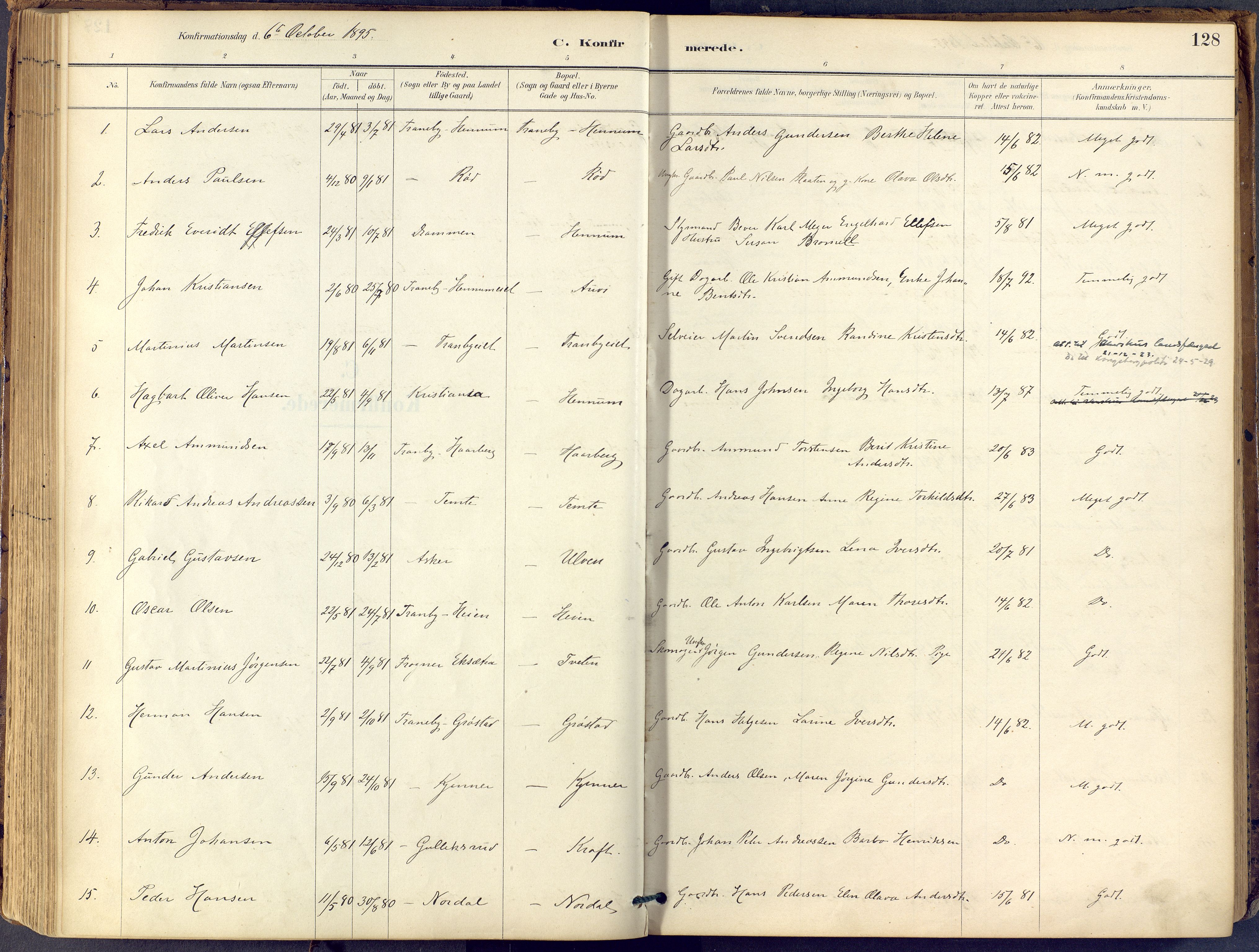 Lier kirkebøker, SAKO/A-230/F/Fb/L0001: Parish register (official) no. II 1, 1883-1910, p. 128