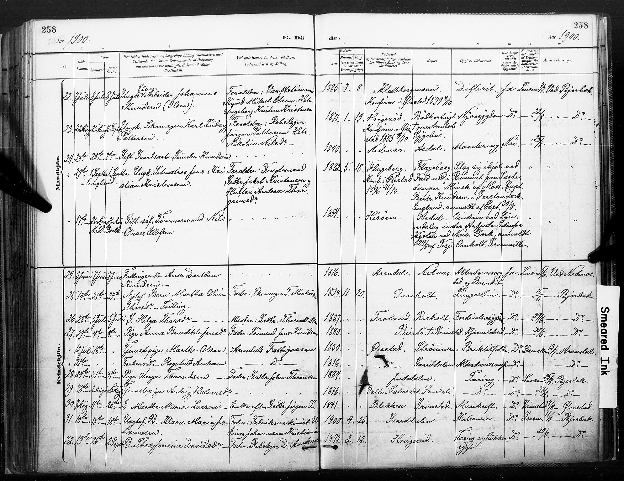 Øyestad sokneprestkontor, AV/SAK-1111-0049/F/Fa/L0018: Parish register (official) no. A 18, 1897-1907, p. 259