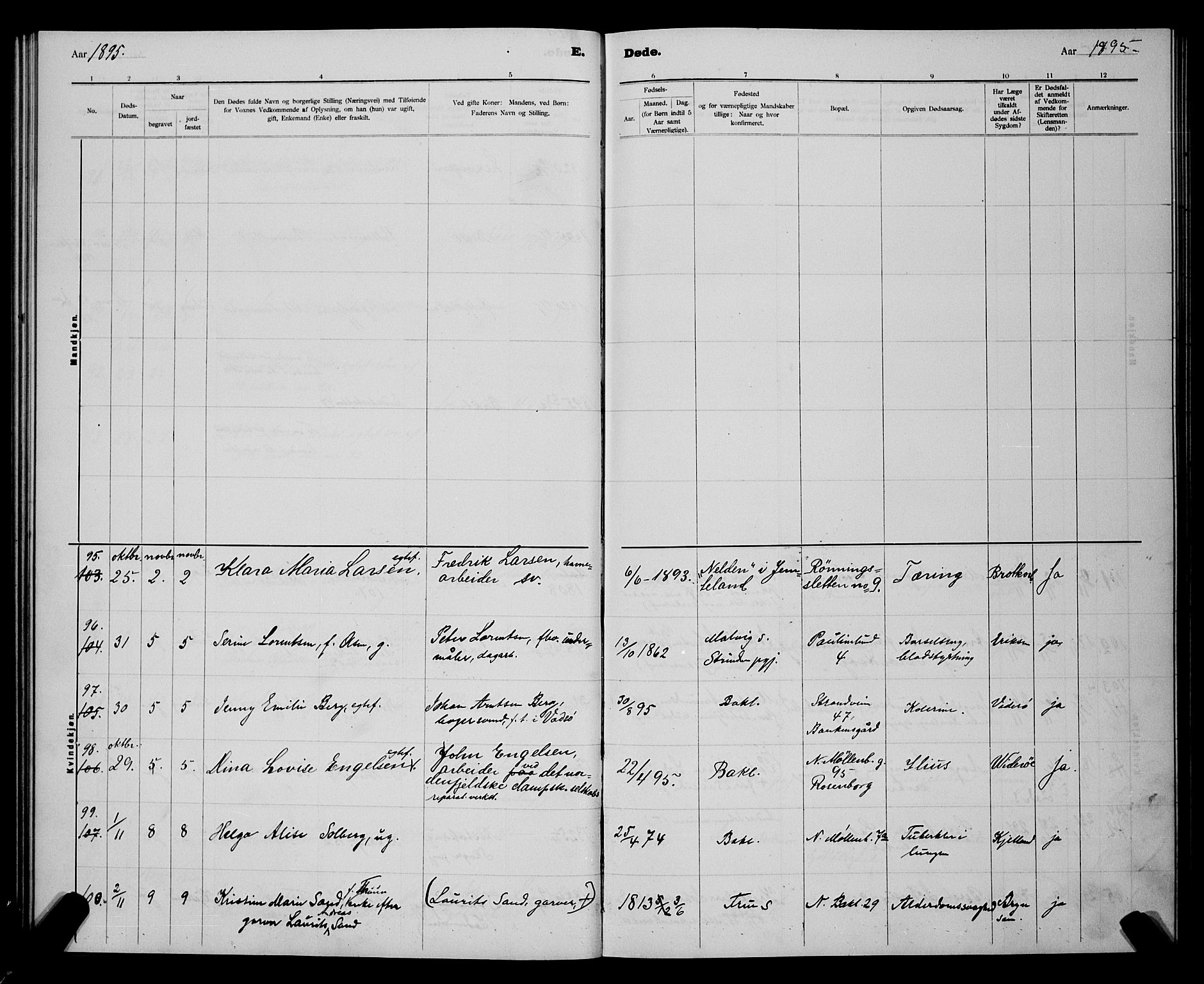 Ministerialprotokoller, klokkerbøker og fødselsregistre - Sør-Trøndelag, AV/SAT-A-1456/604/L0224: Parish register (copy) no. 604C07, 1894-1898