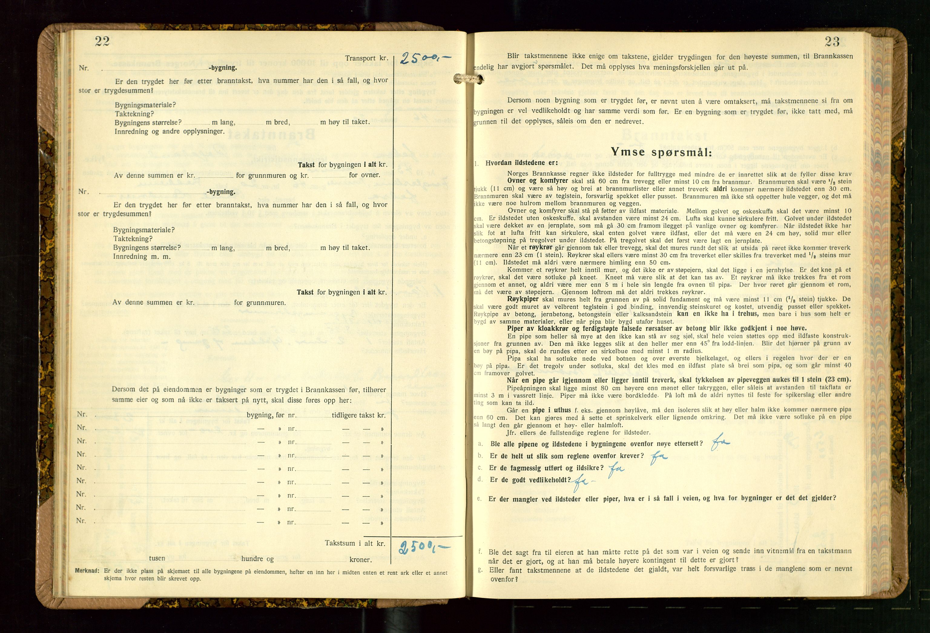 Jelsa lensmannskontor, AV/SAST-A-100360/Gob/L0003: "Branntakstprotokoll", 1942-1955, p. 22-23