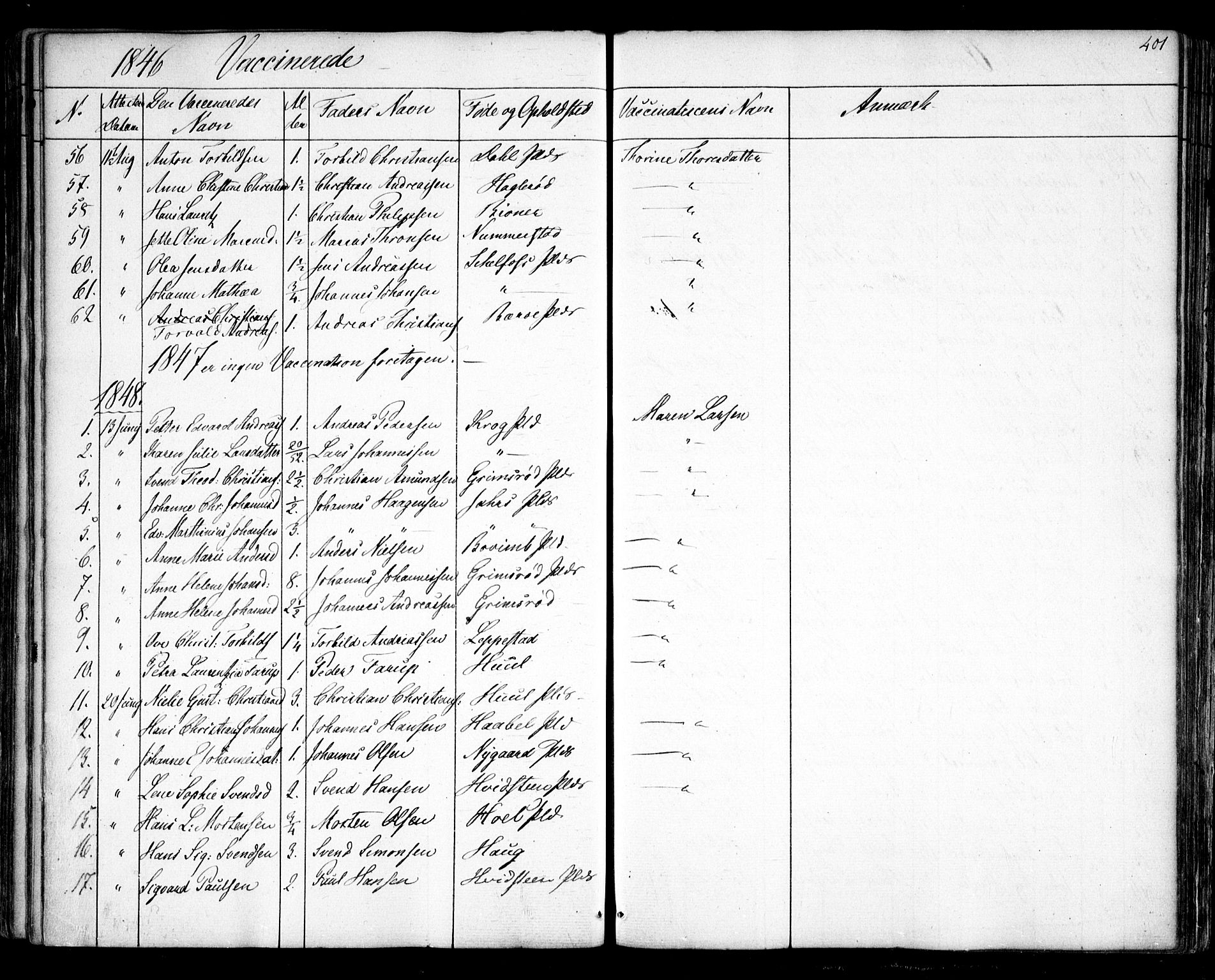 Hobøl prestekontor Kirkebøker, SAO/A-2002/F/Fa/L0003: Parish register (official) no. I 3, 1842-1864, p. 401