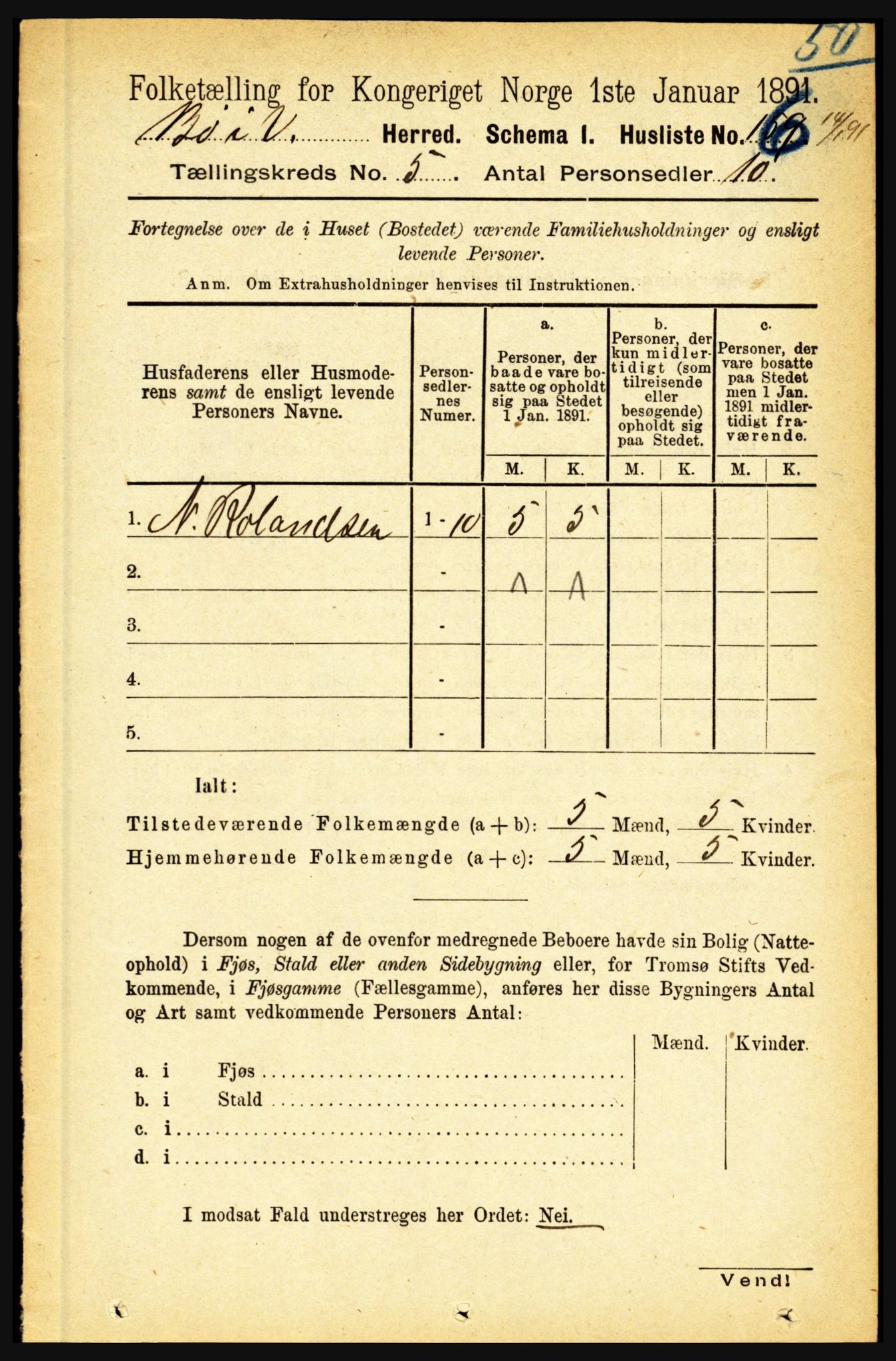 RA, 1891 census for 1867 Bø, 1891, p. 1937