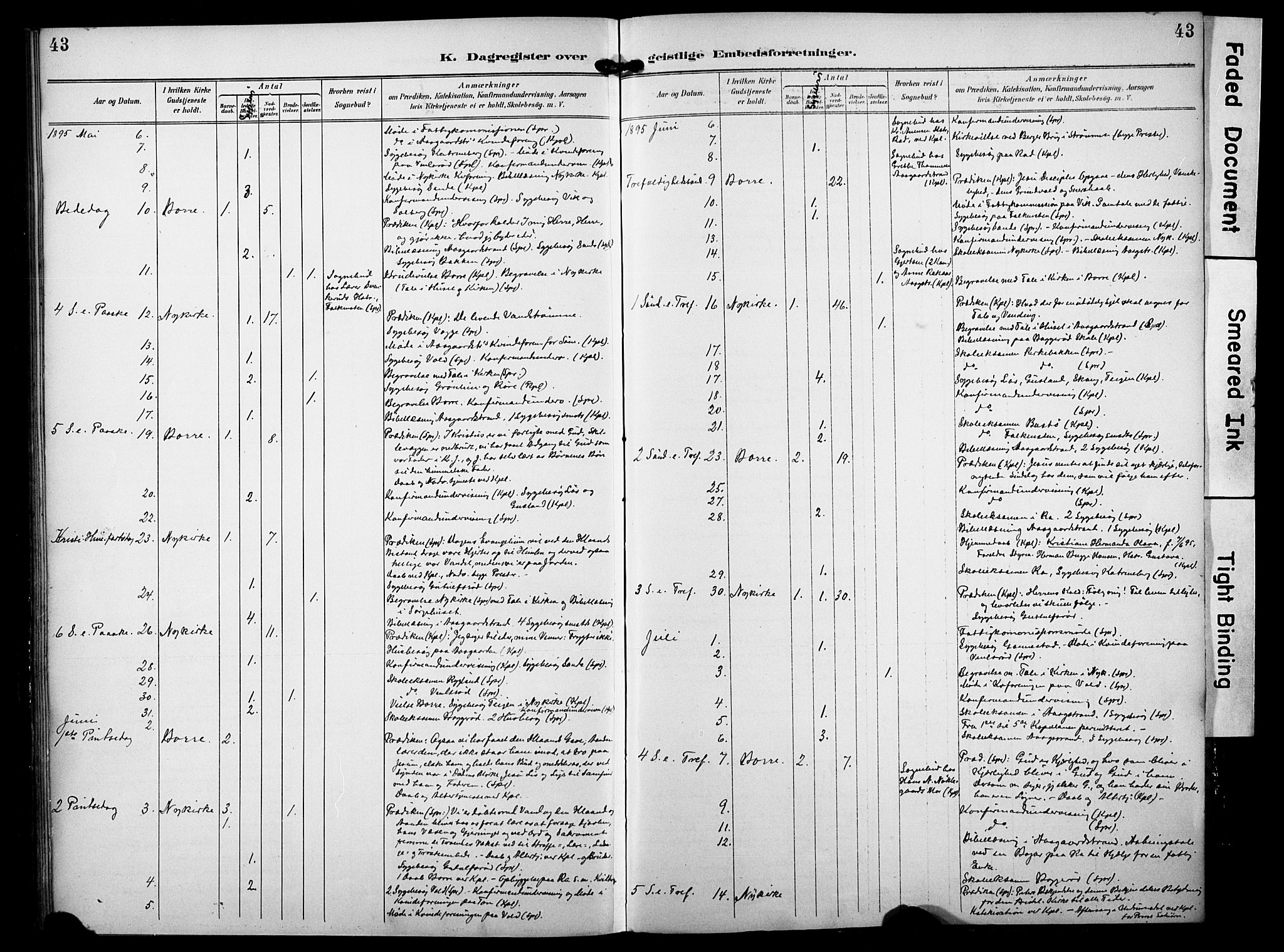 Borre kirkebøker, AV/SAKO-A-338/F/Fa/L0010: Parish register (official) no. I 10, 1892-1896, p. 43