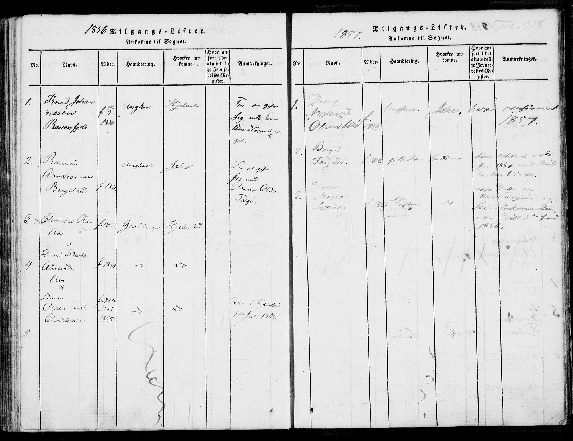 Nedstrand sokneprestkontor, AV/SAST-A-101841/01/IV: Parish register (official) no. A 7, 1816-1870, p. 318