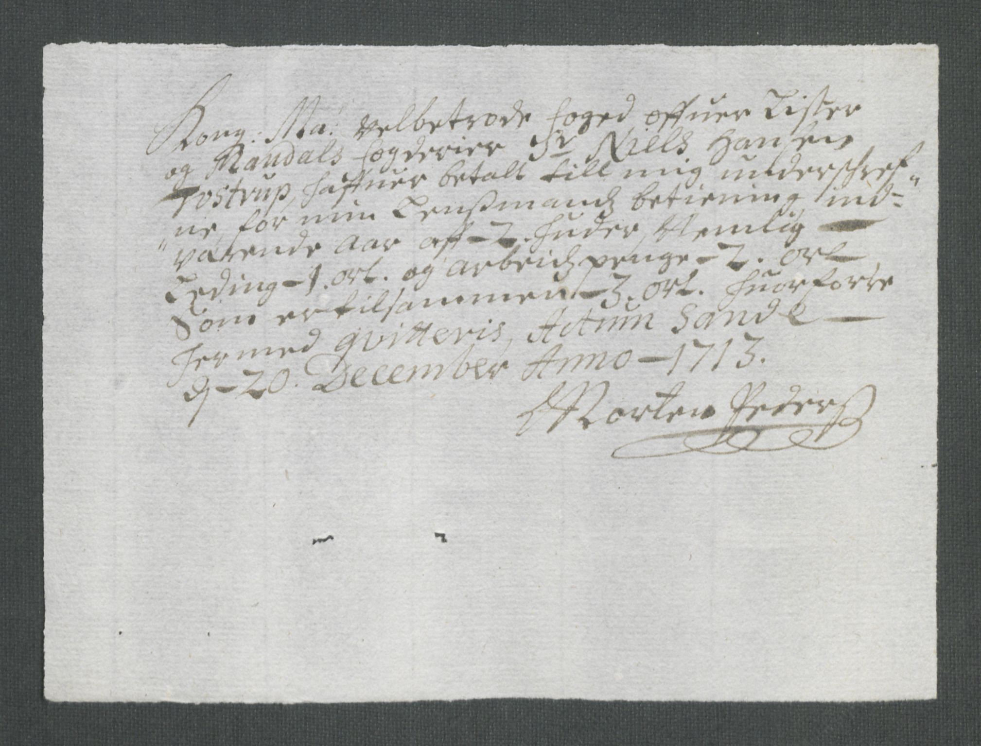 Rentekammeret inntil 1814, Reviderte regnskaper, Fogderegnskap, AV/RA-EA-4092/R43/L2556: Fogderegnskap Lista og Mandal, 1713, p. 452